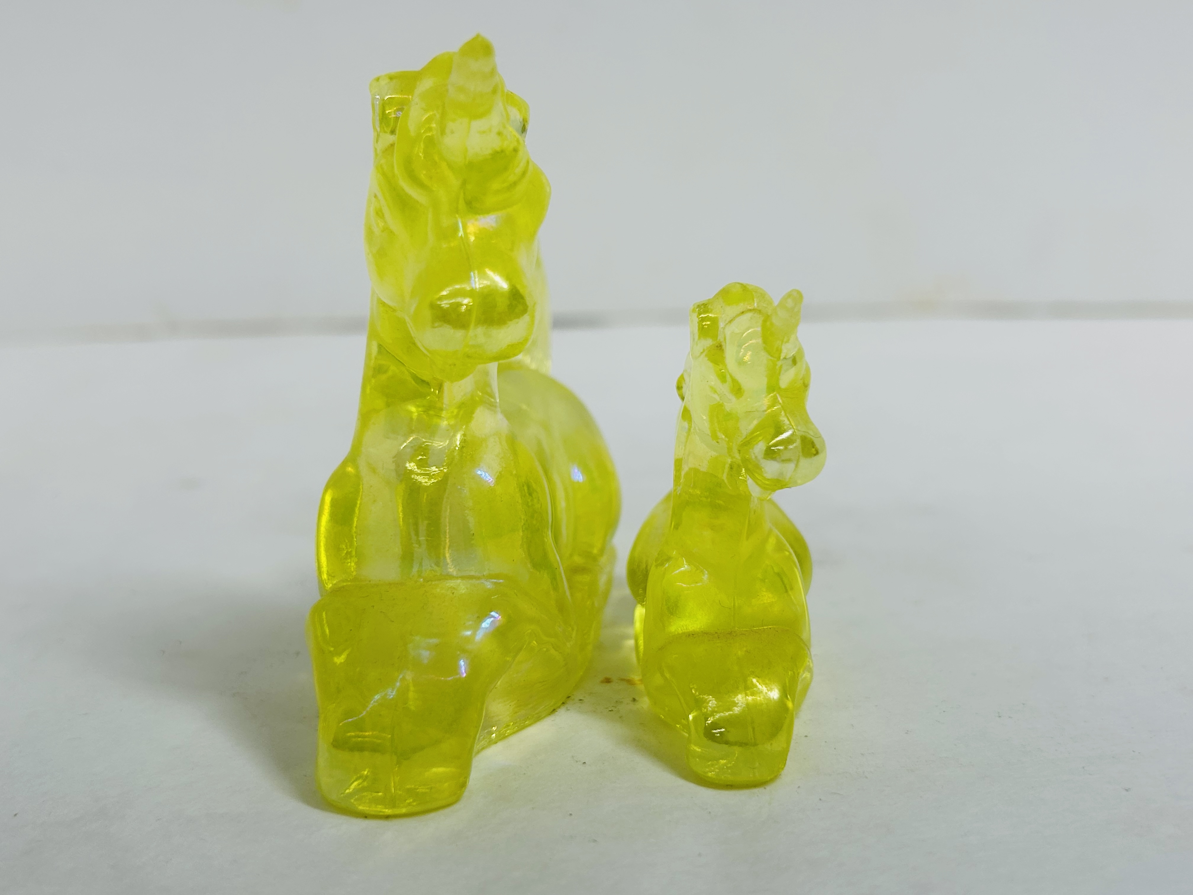 BOYD VASELINE GLASS UNICORN FIGURINES