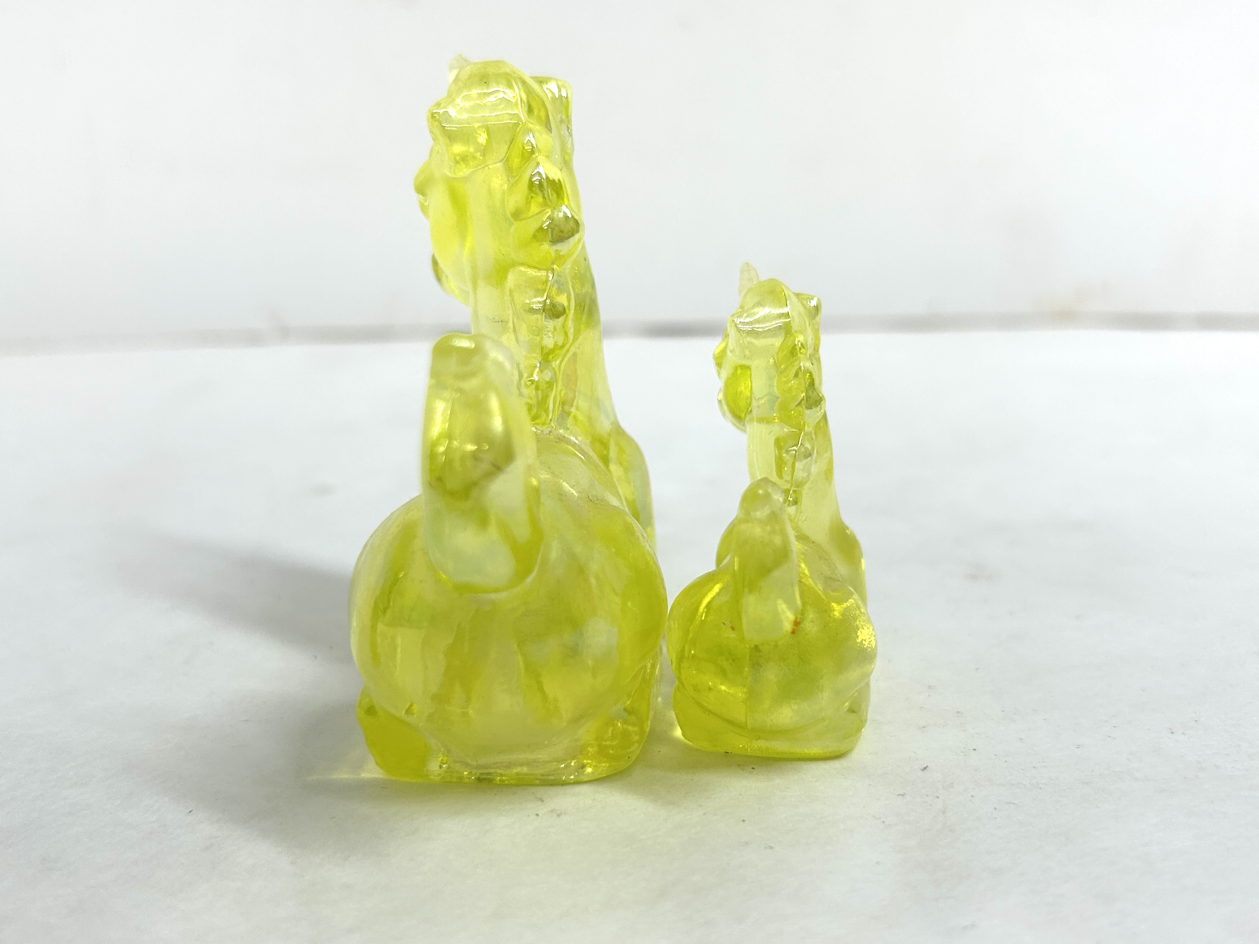 BOYD VASELINE GLASS UNICORN FIGURINES