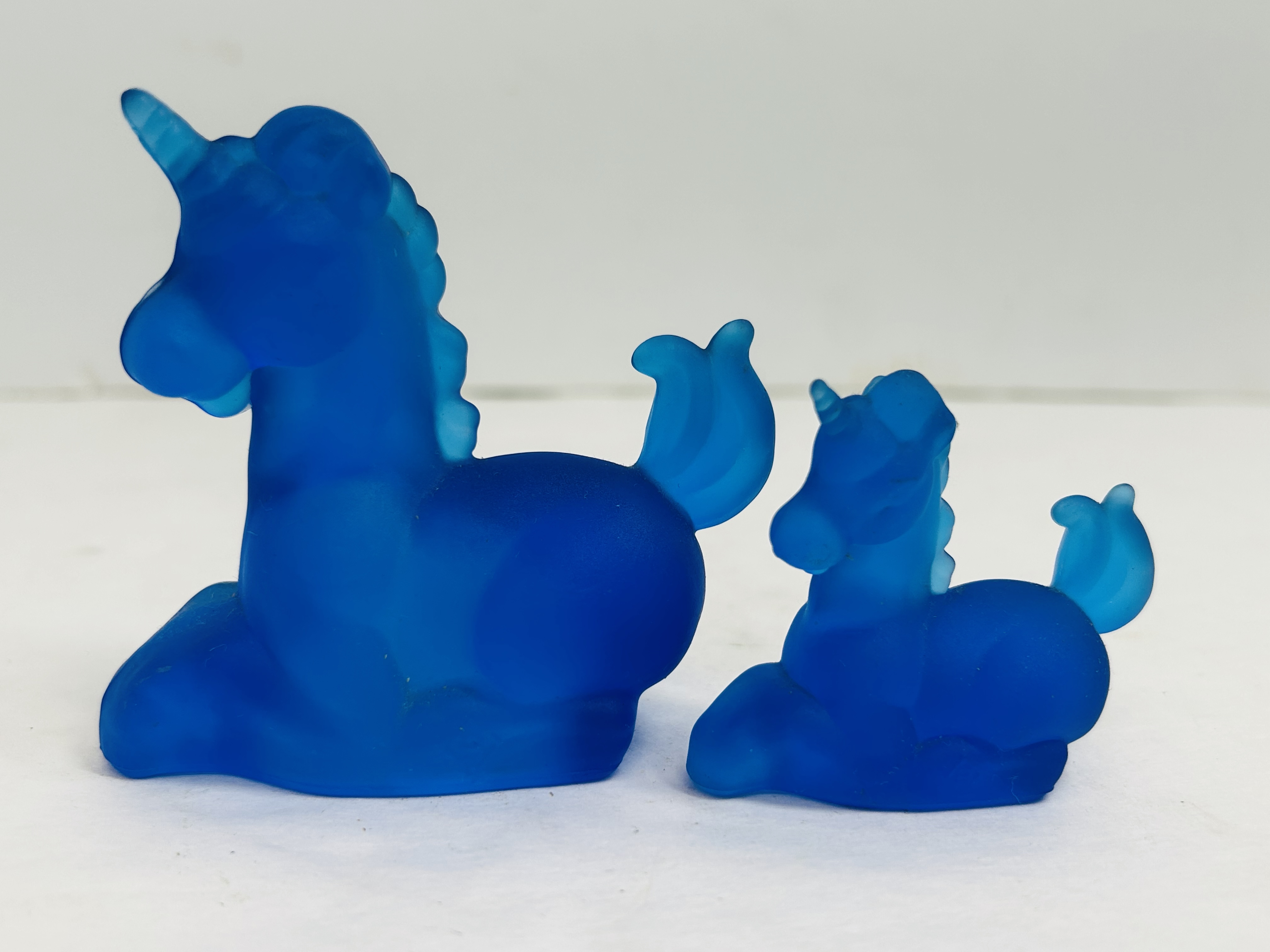 BOYD FROSTED BLUE GLASS UNICORNS