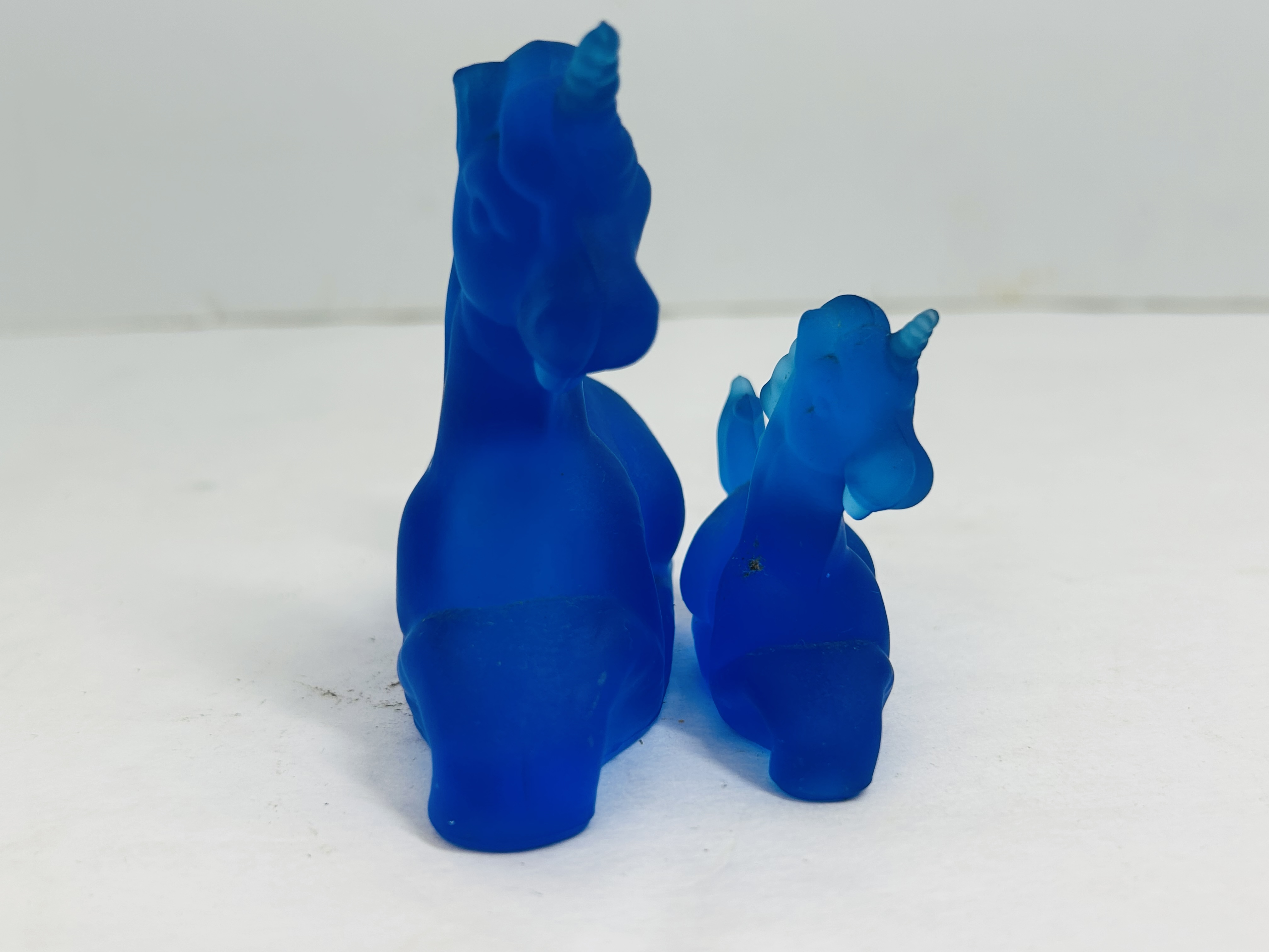 BOYD FROSTED BLUE GLASS UNICORNS