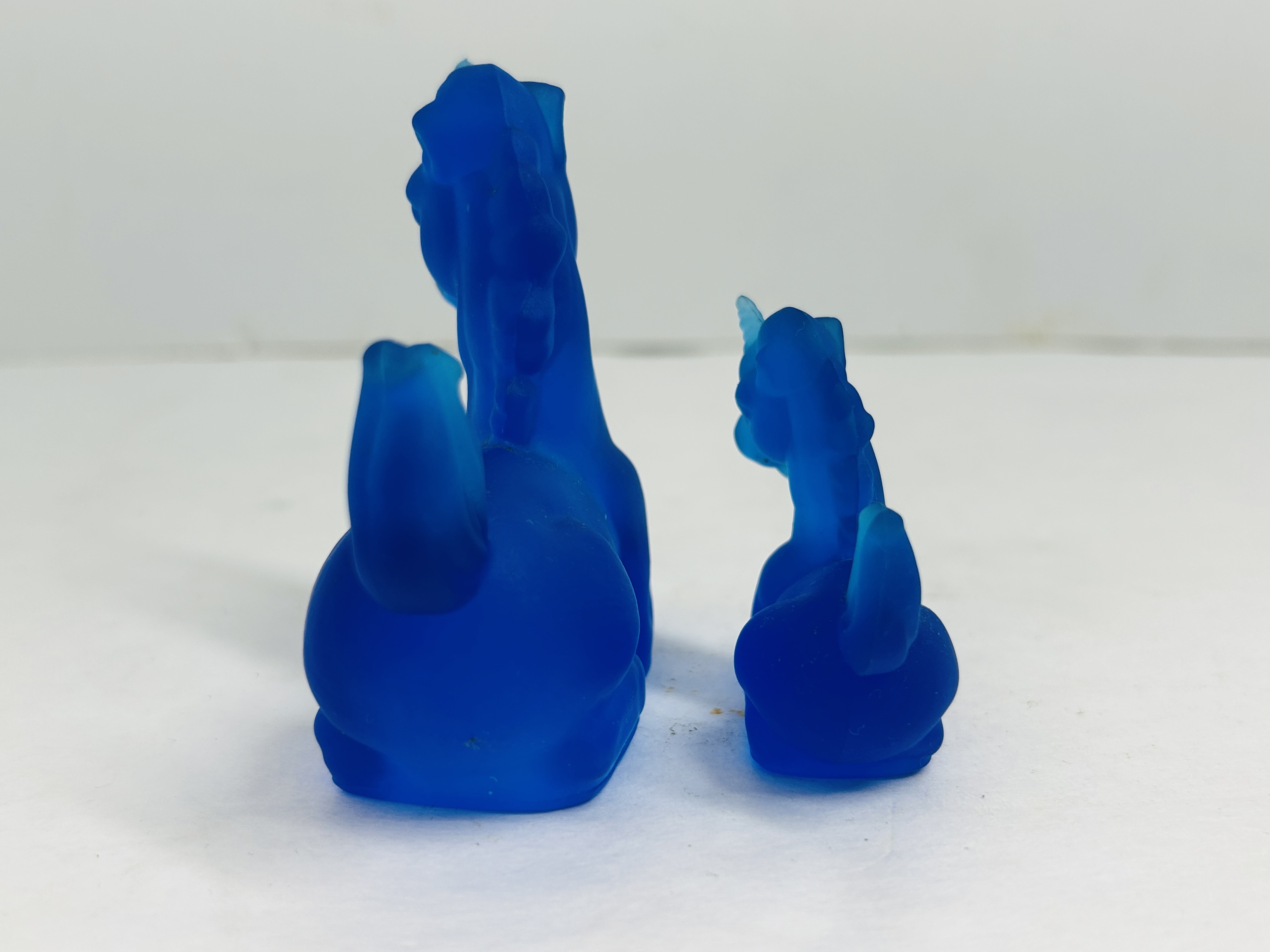 BOYD FROSTED BLUE GLASS UNICORNS