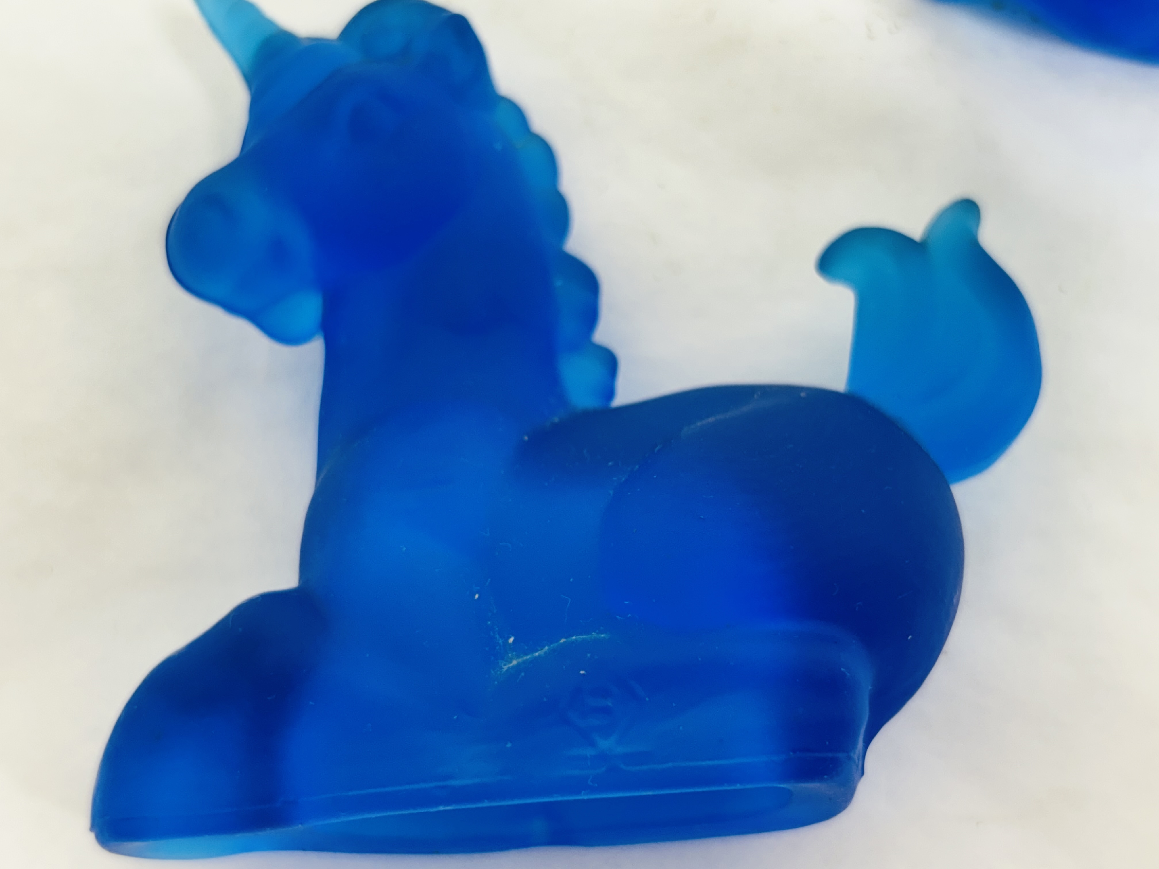 BOYD FROSTED BLUE GLASS UNICORNS