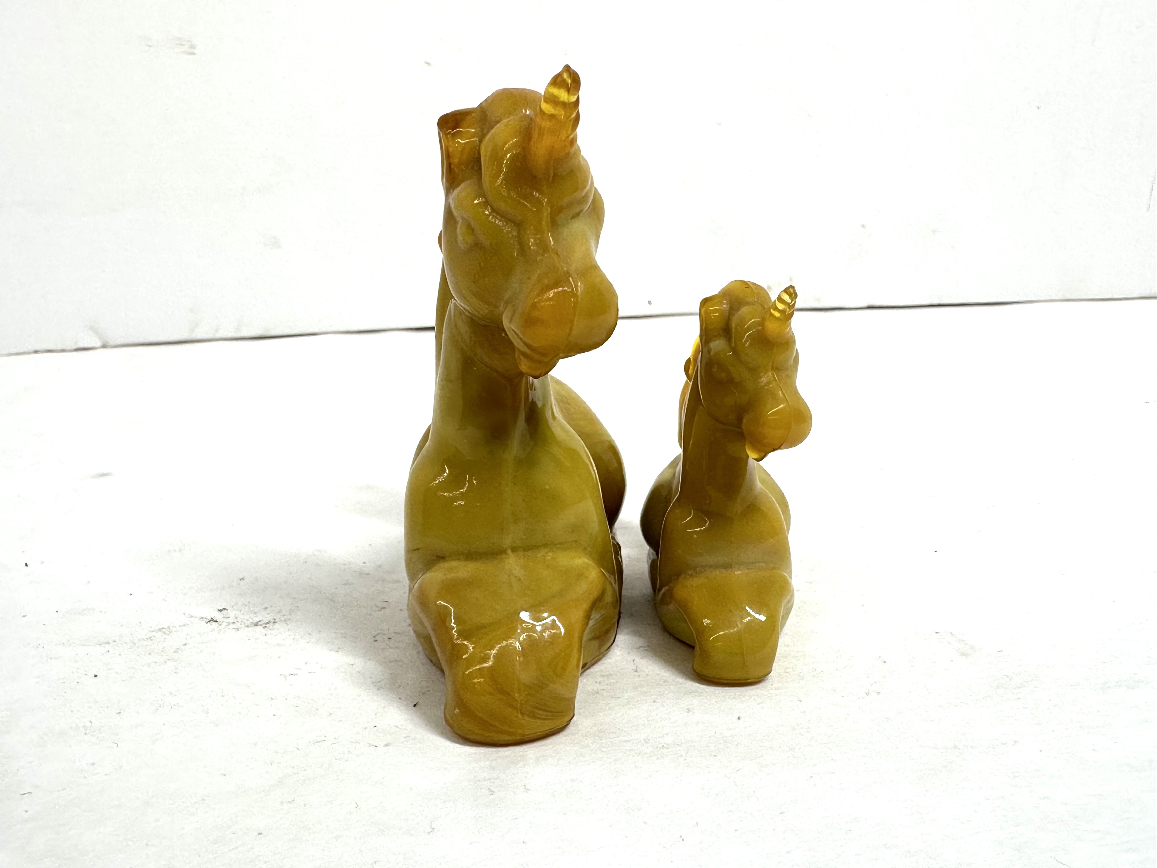 BOYD SLAG GLASS UNICORNS, CIRCA 1980S