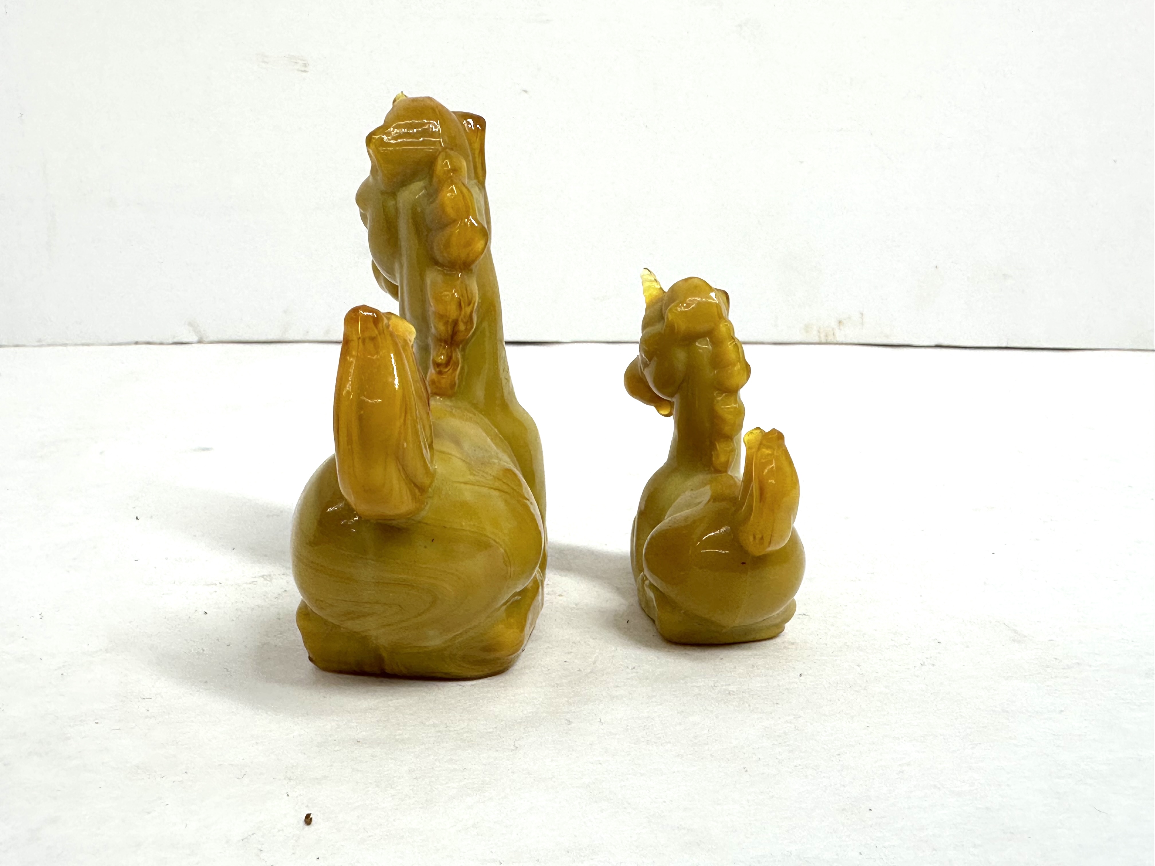 BOYD SLAG GLASS UNICORNS, CIRCA 1980S
