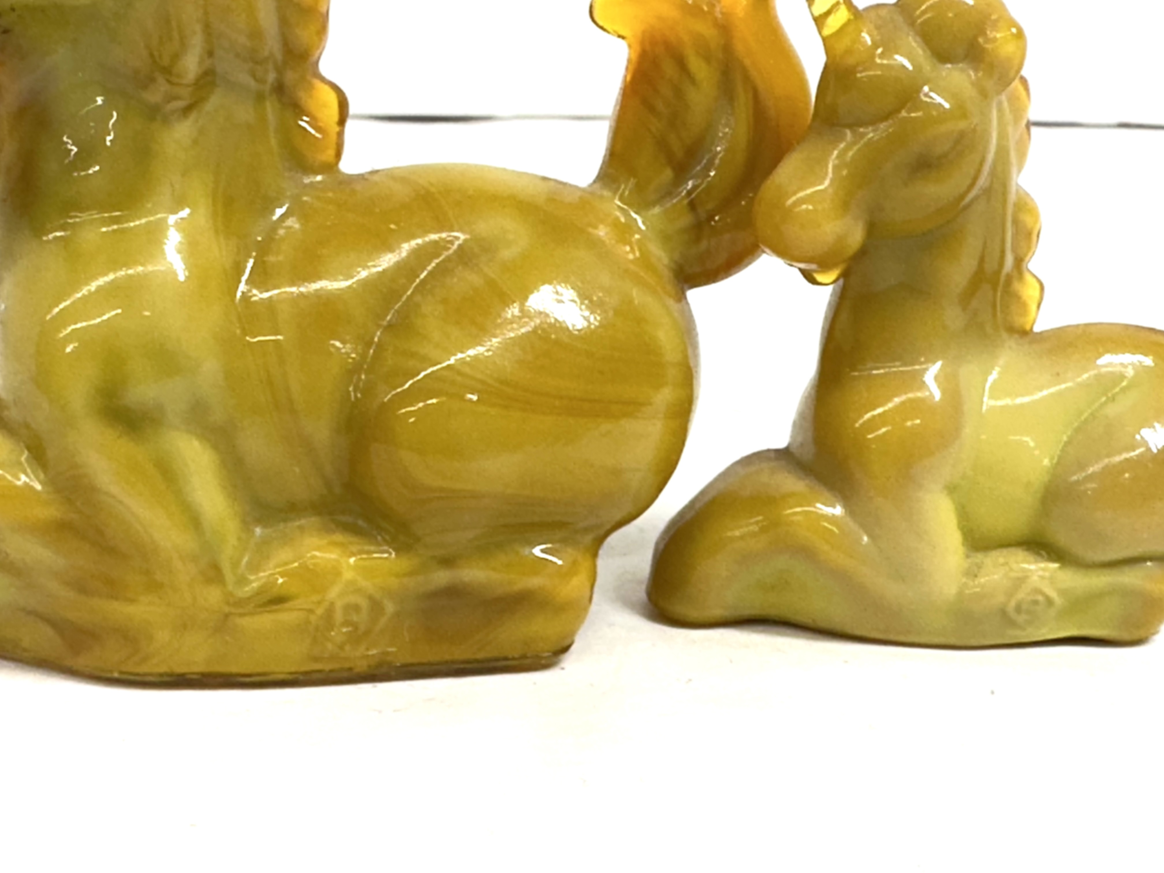 BOYD SLAG GLASS UNICORNS, CIRCA 1980S