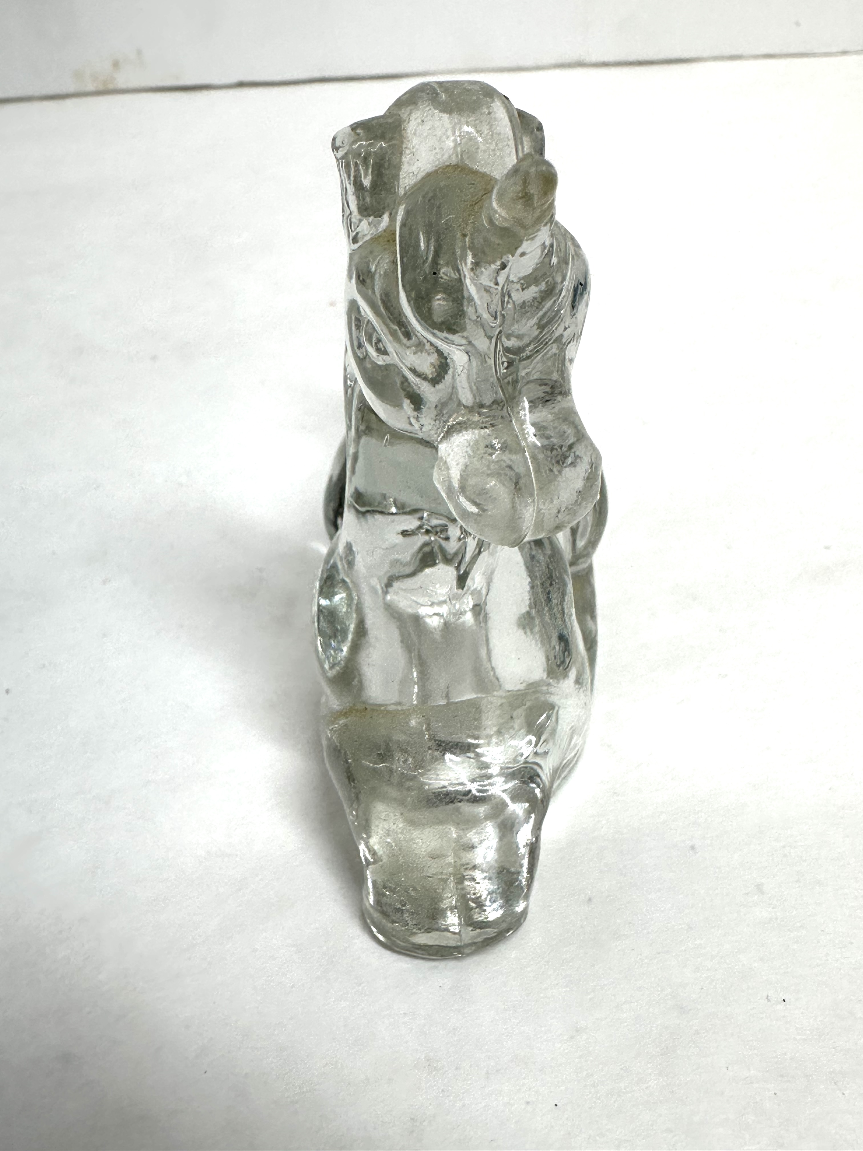 CLEAR PRESSED GLASS UNICORN FIGURINE RARE