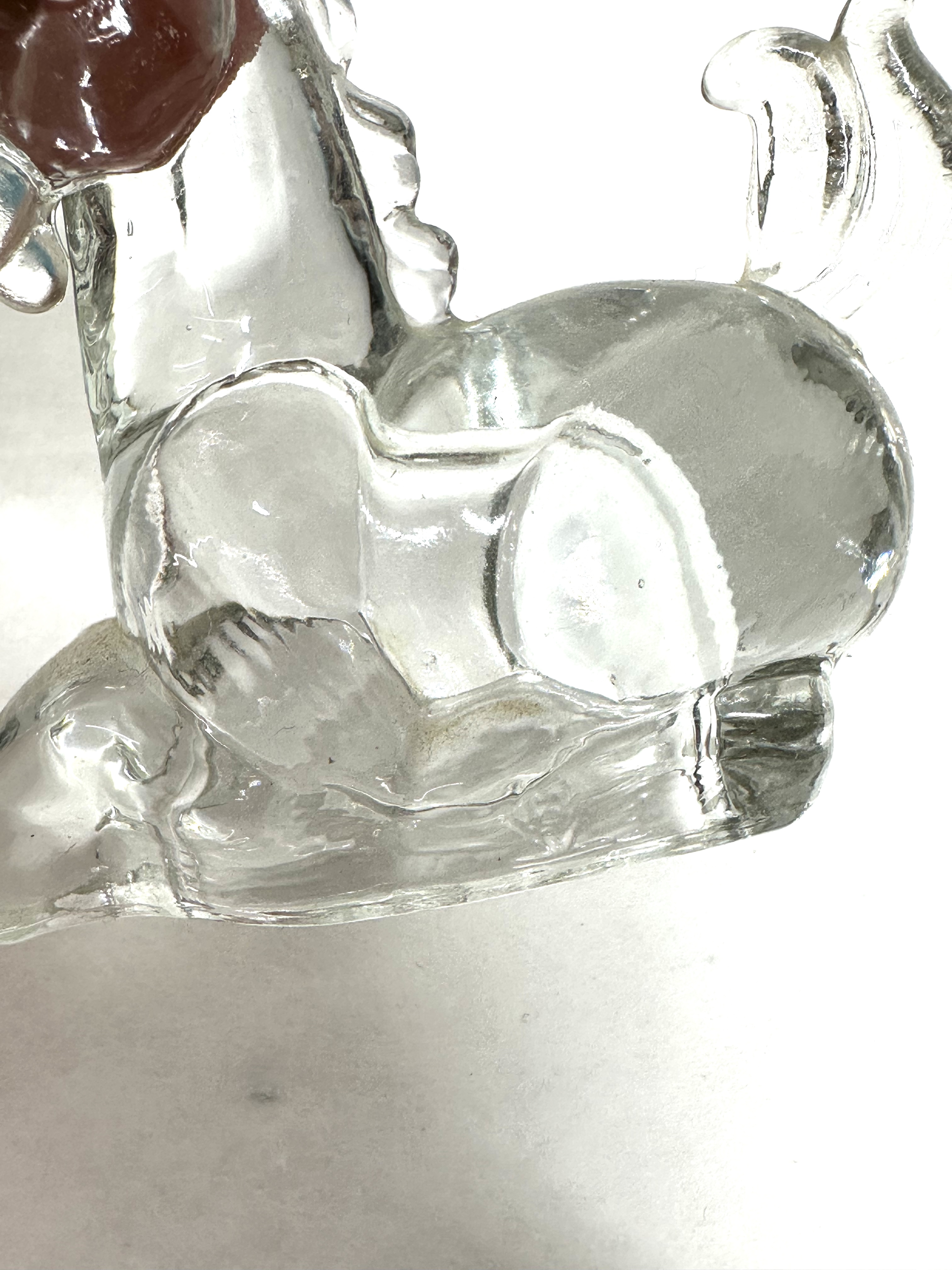 CLEAR PRESSED GLASS UNICORN FIGURINE RARE