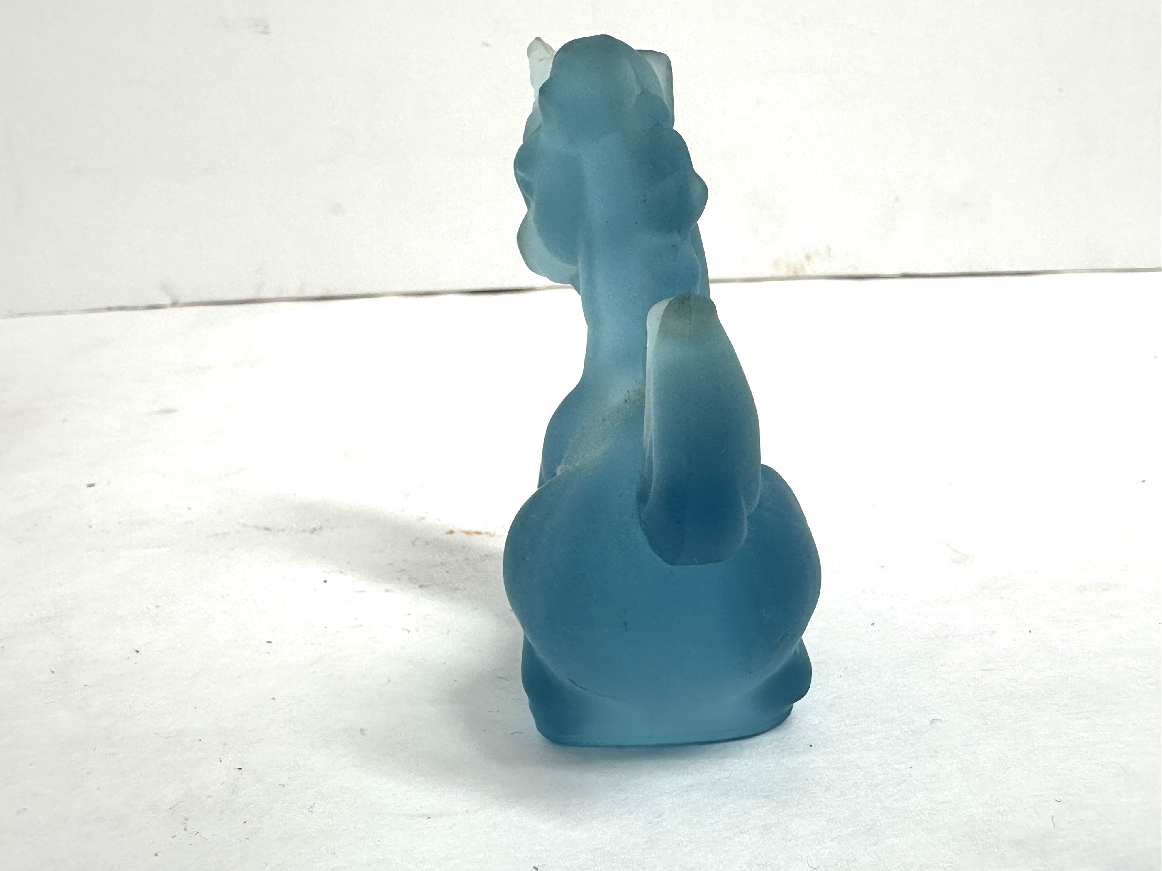BOYD BLUE FROSTED GLASS UNICORN RARE