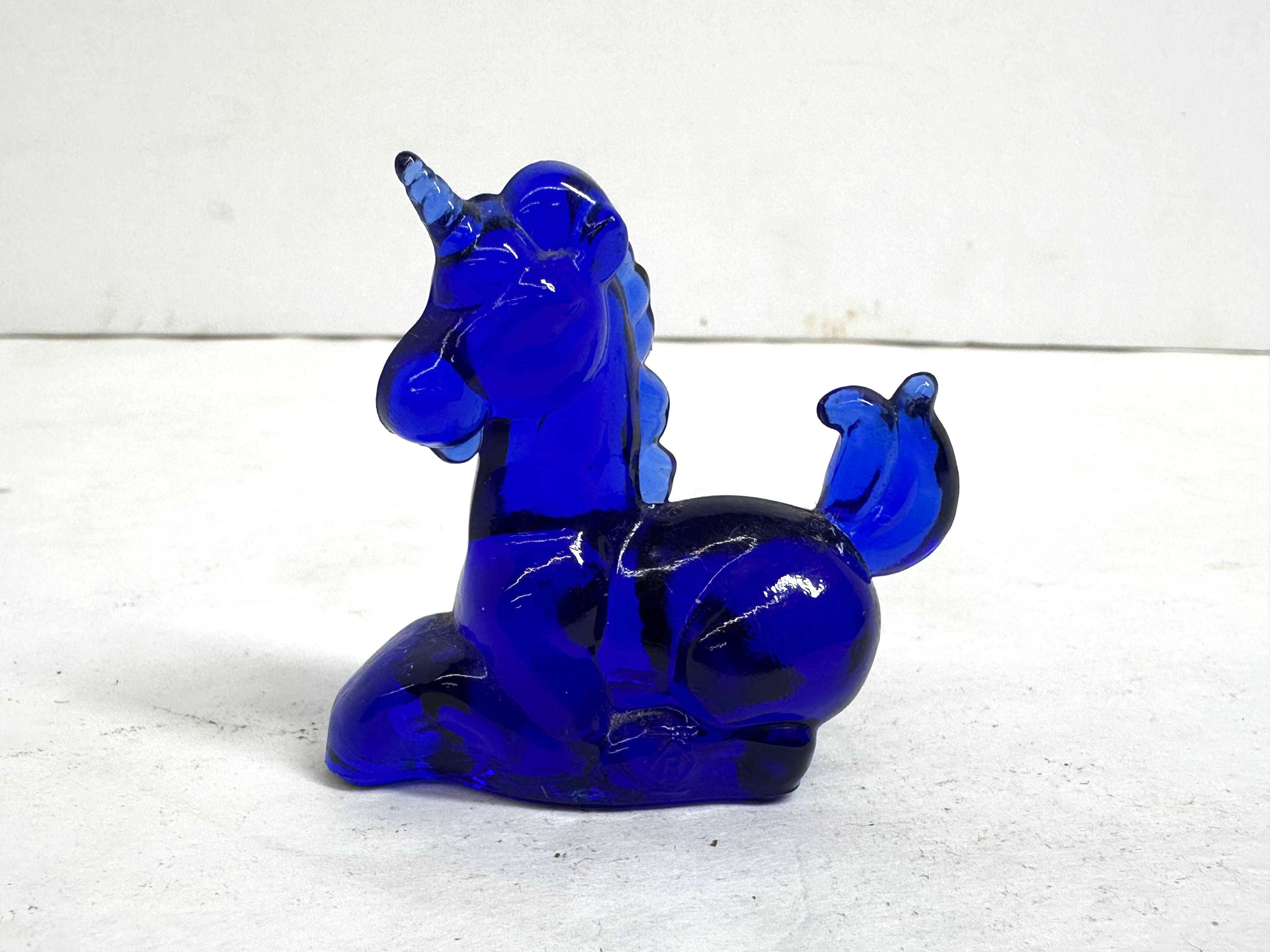 BLUE BOYD COBALT GLASS UNICORN VINTAGE RARE