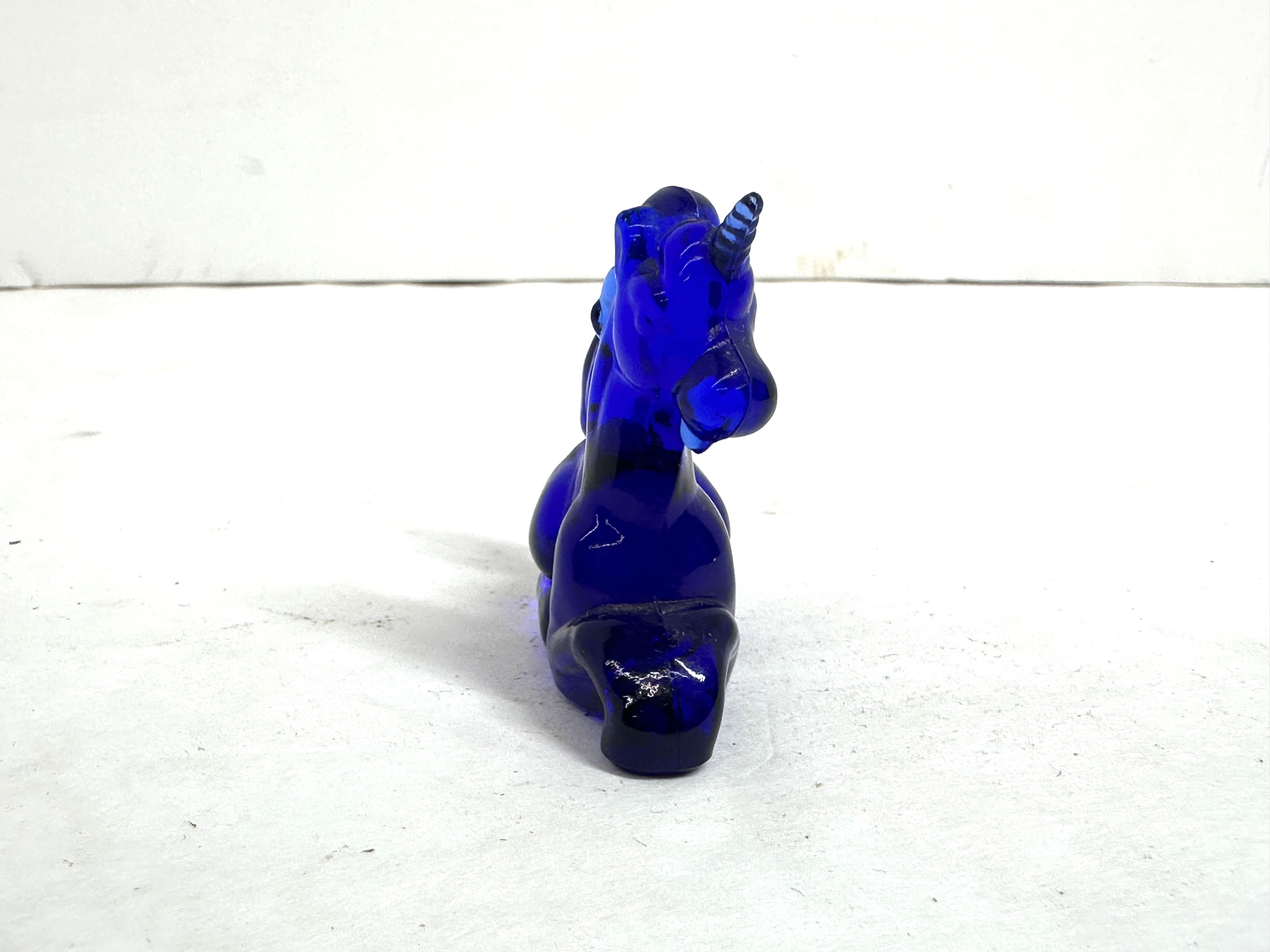 BLUE BOYD COBALT GLASS UNICORN VINTAGE RARE