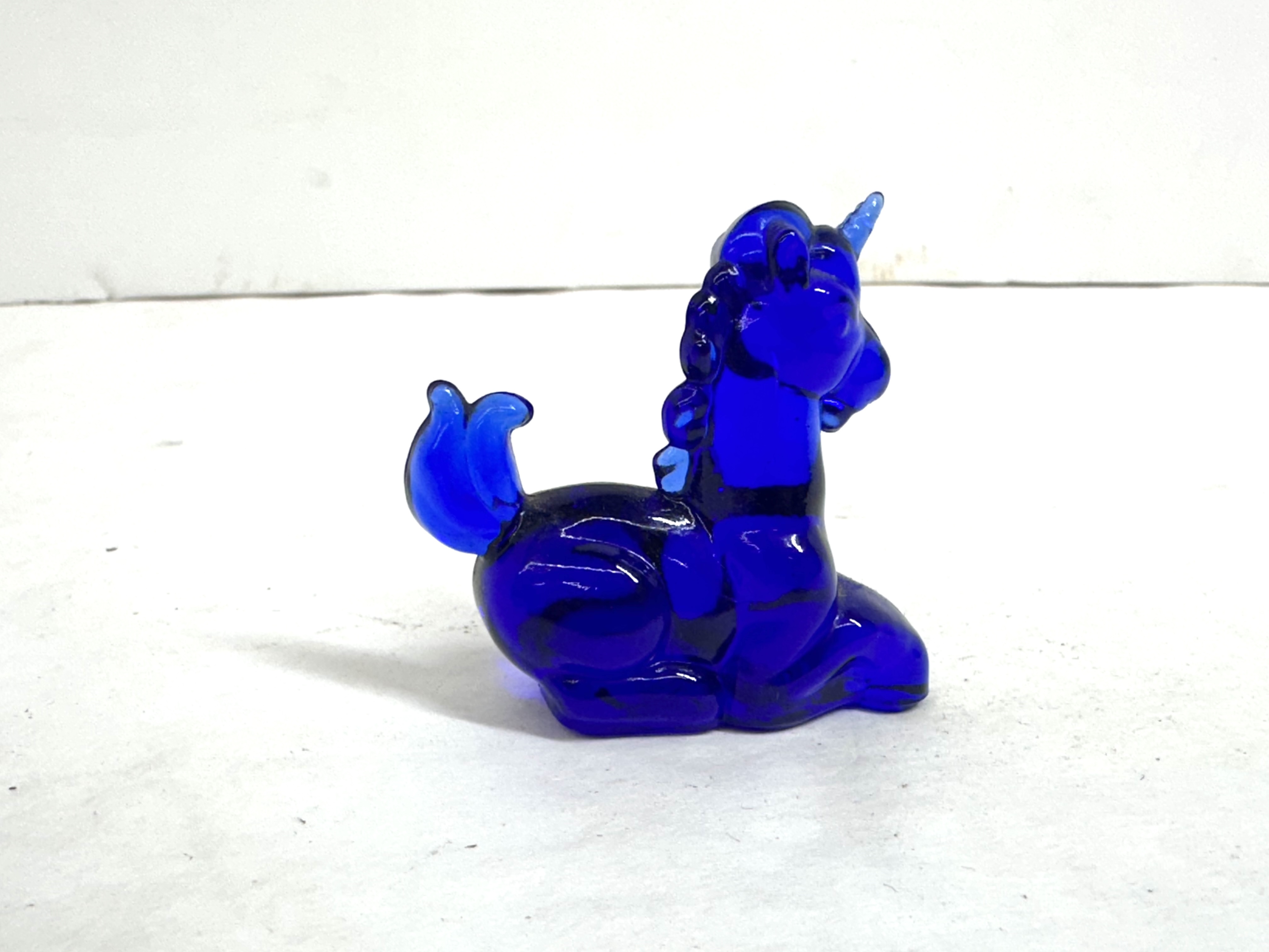 BLUE BOYD COBALT GLASS UNICORN VINTAGE RARE