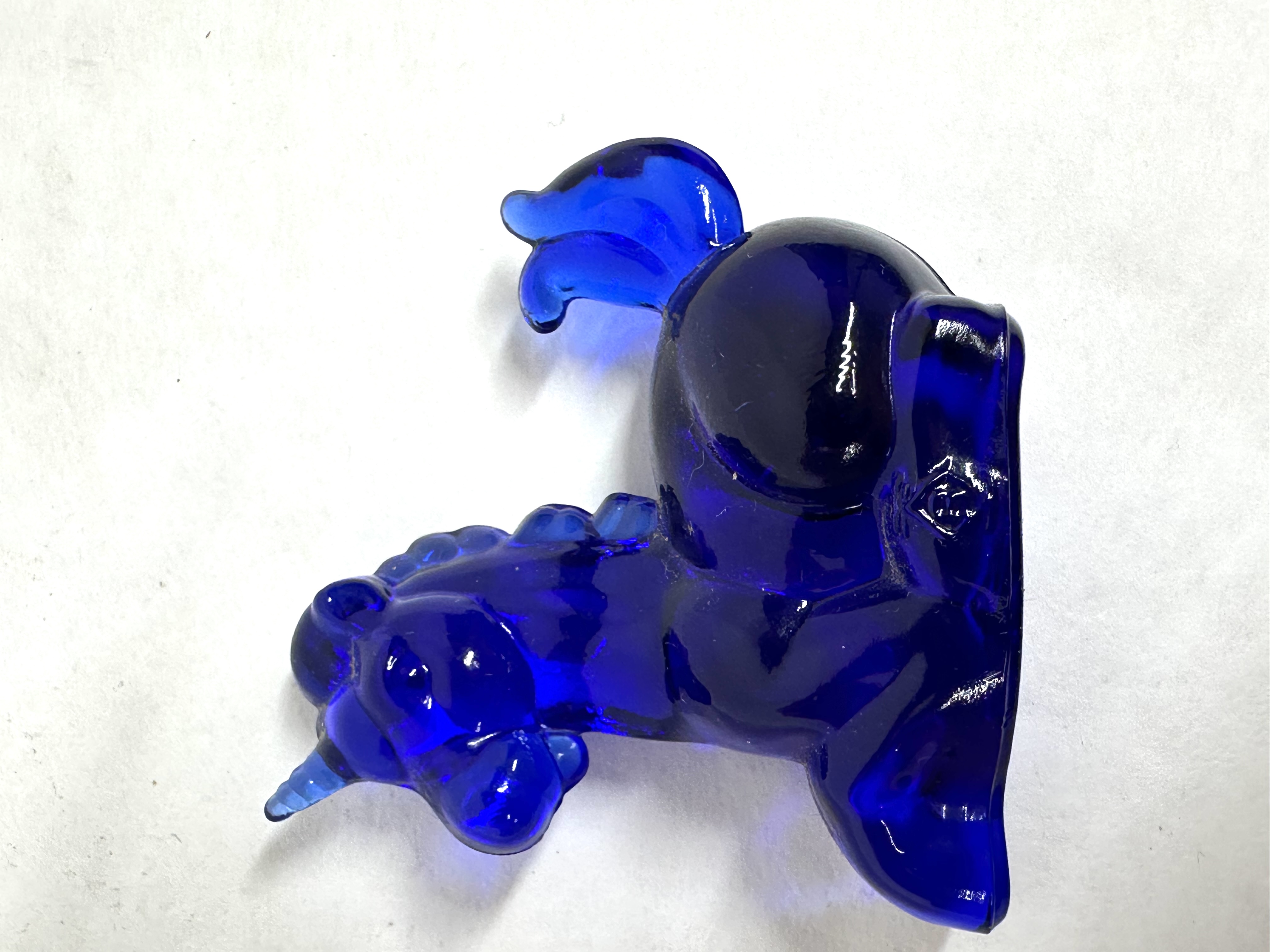 BLUE BOYD COBALT GLASS UNICORN VINTAGE RARE