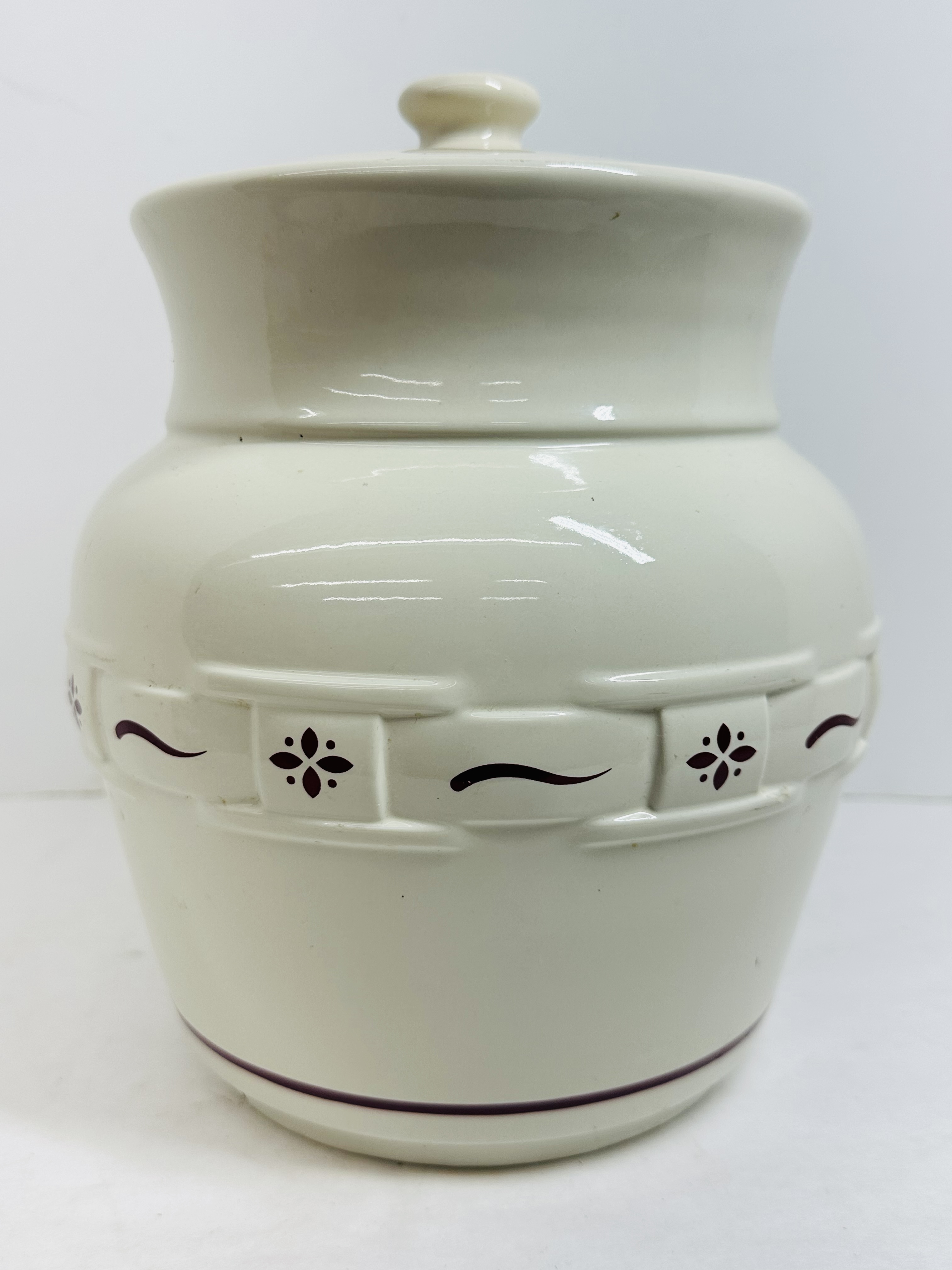 LONGABERGER WOVEN TRADITIONS CERAMIC CANISTER