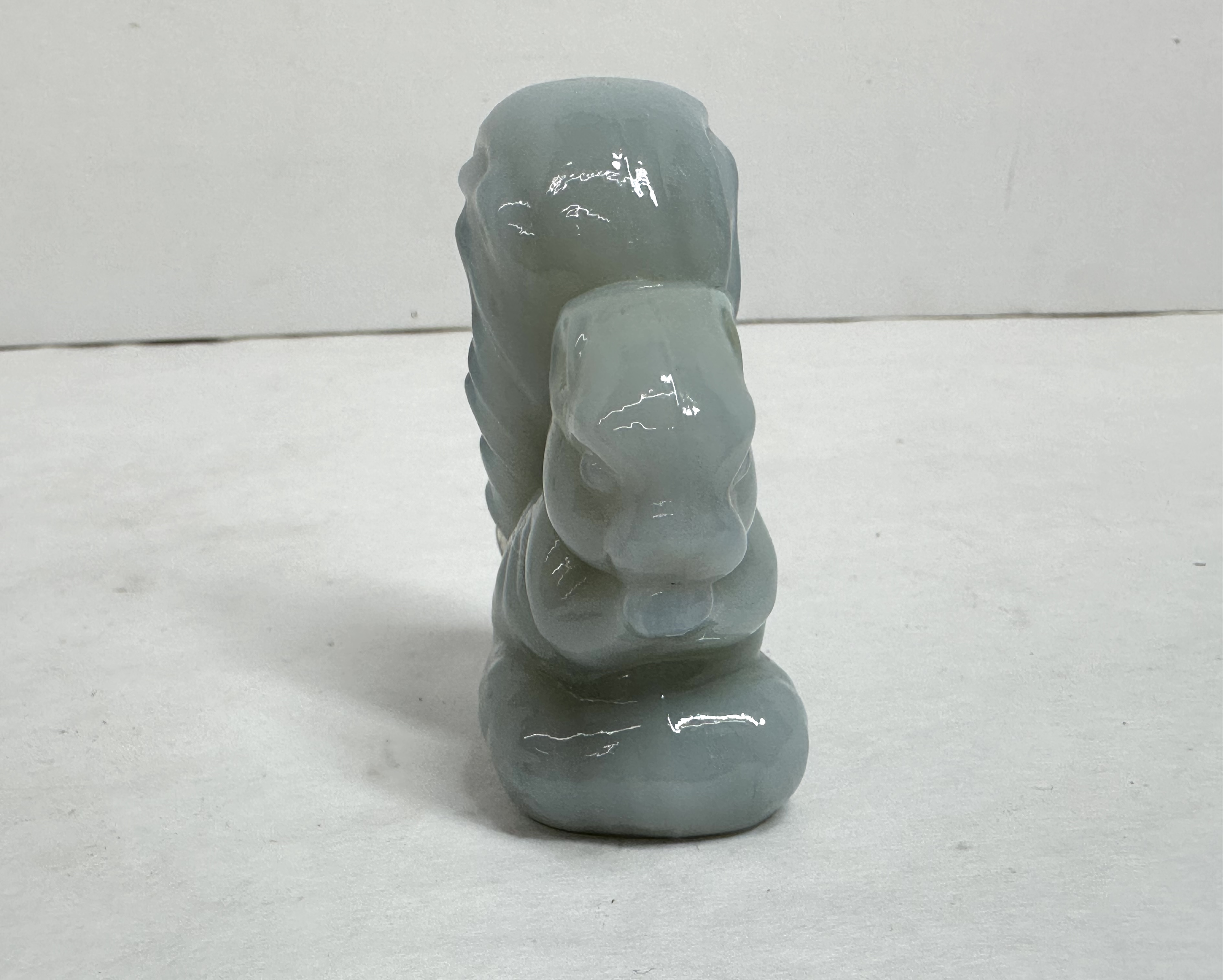 BOYD BLUE/WHITE GLASS SQUIRREL FIGURINE
