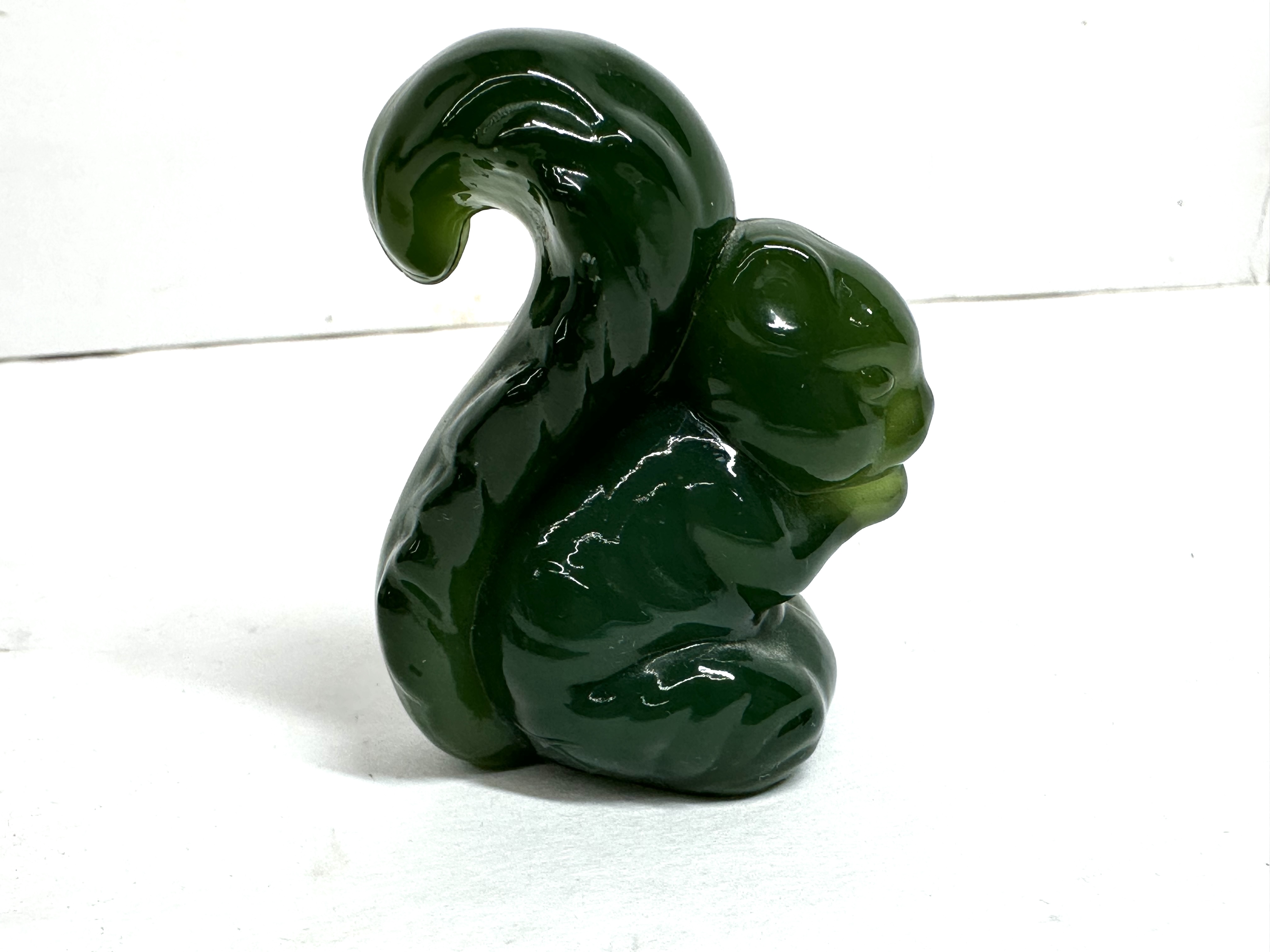 BOYD GREEN GLASS SQUIRREL FIGURINE