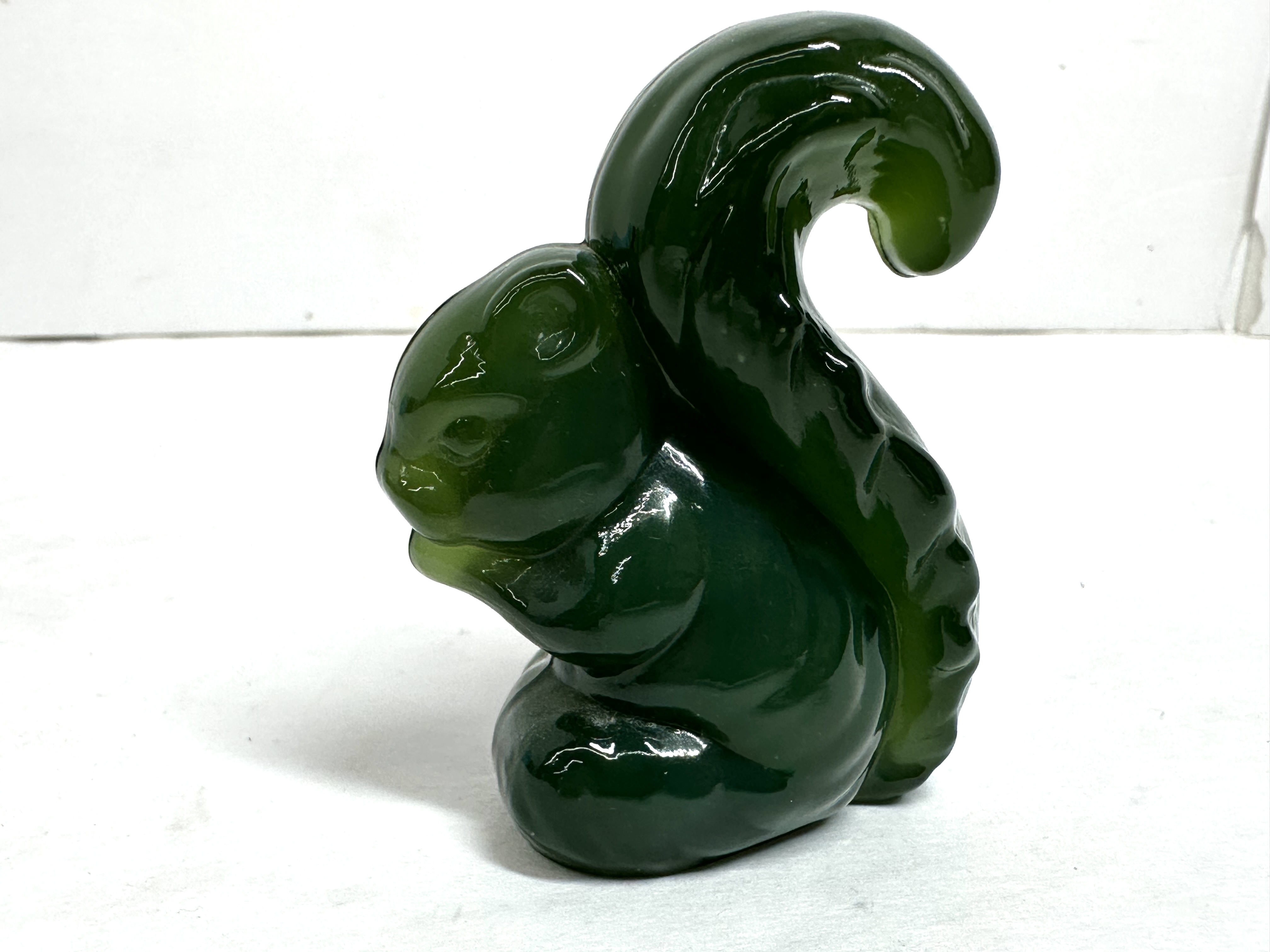 BOYD GREEN GLASS SQUIRREL FIGURINE