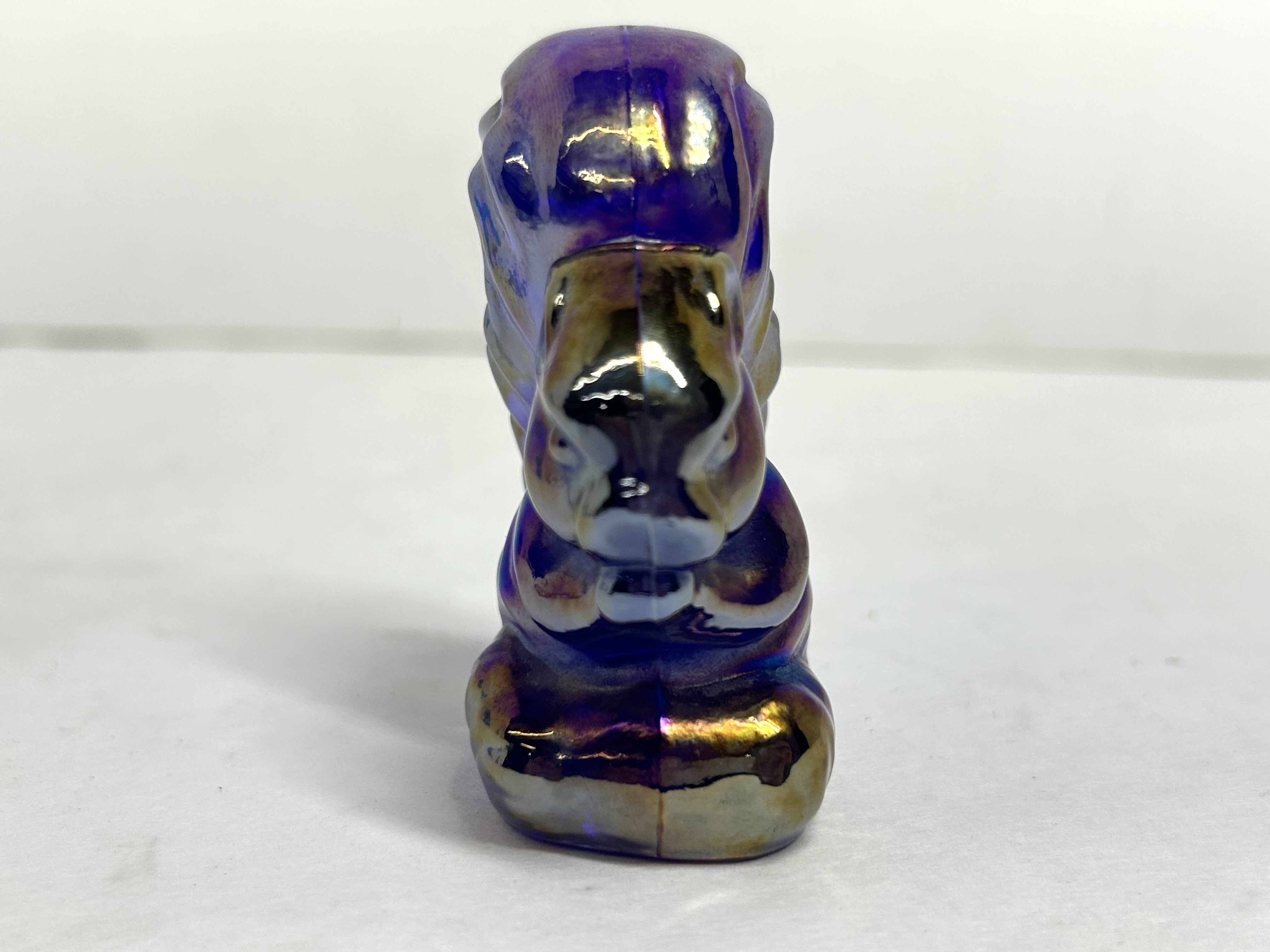 VIBRANT BLUE CARNIVAL BOYD SQUIRREL, MID-20TH CENTURY