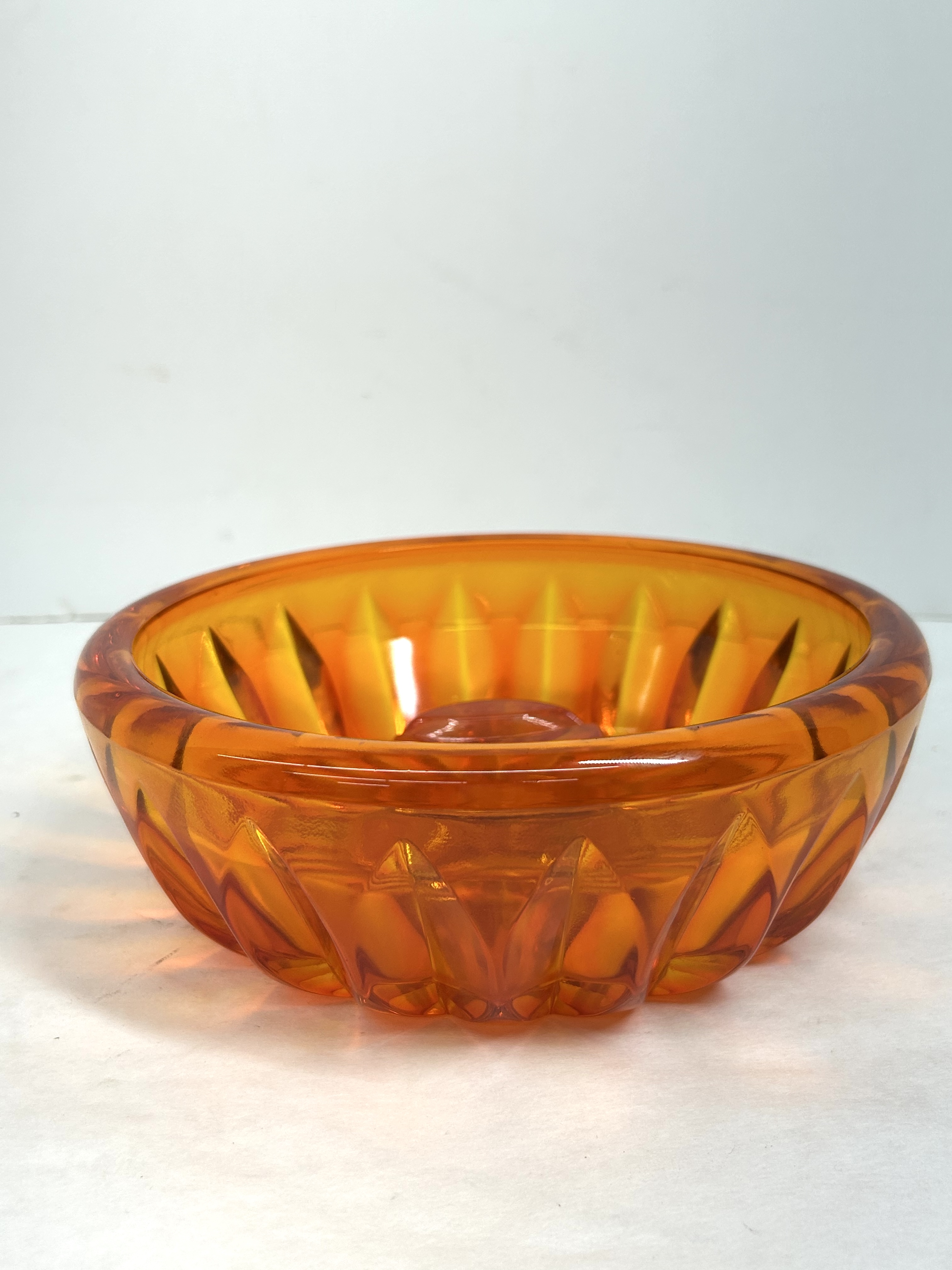 VINTAGE ORANGE GLASS BOWL, 1960S