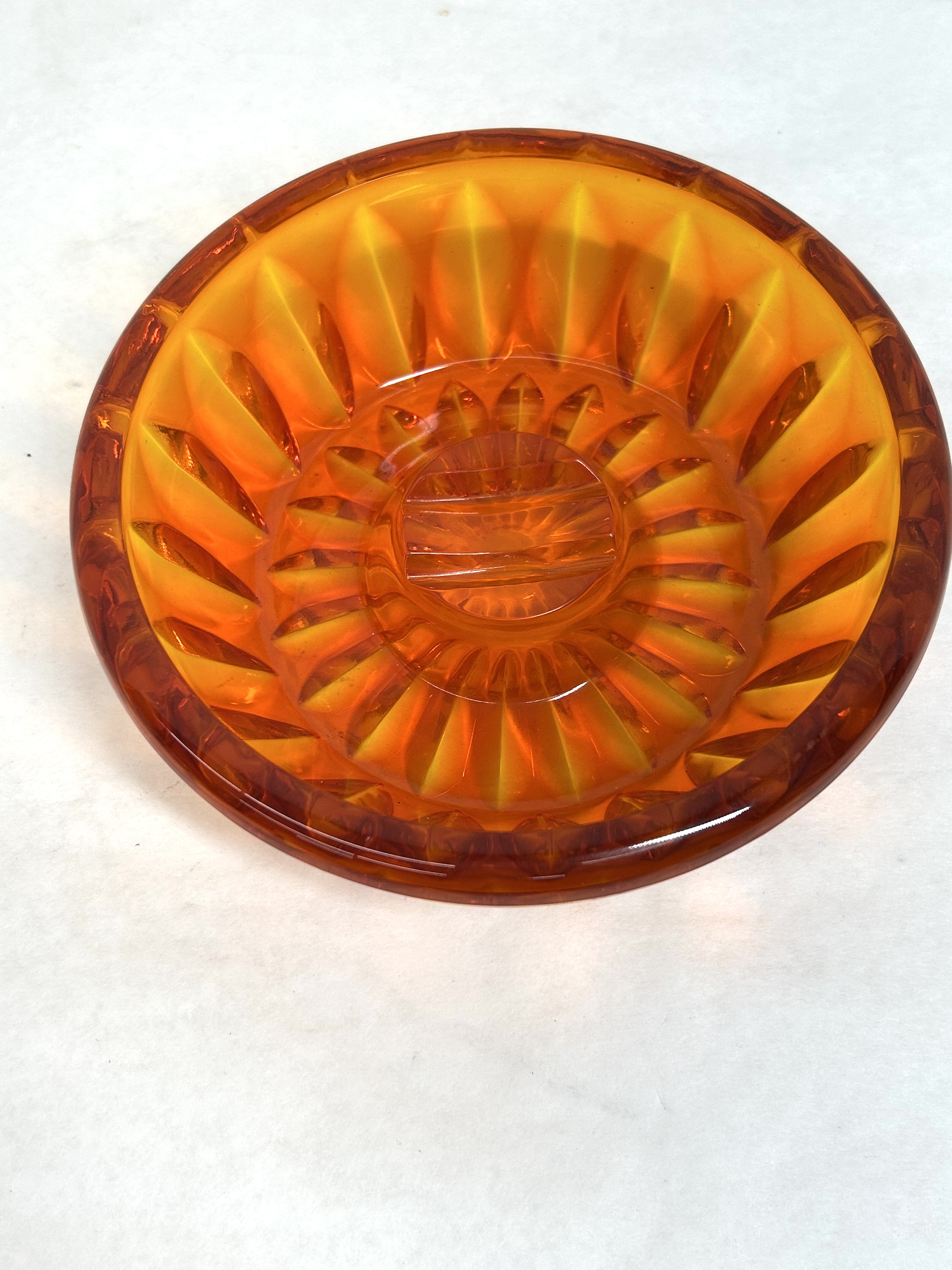 VINTAGE ORANGE GLASS BOWL, 1960S