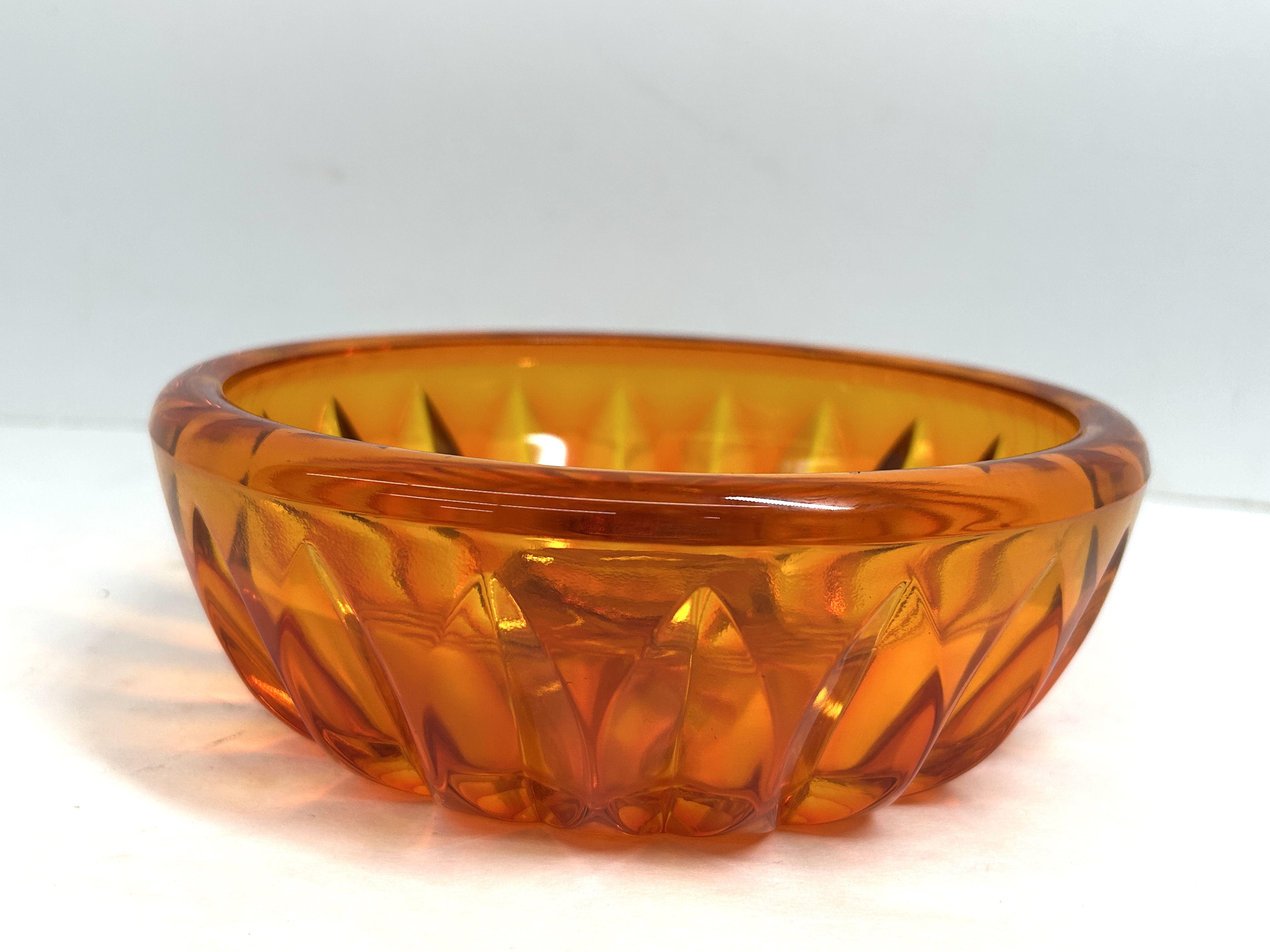 VINTAGE ORANGE GLASS BOWL, 1960S