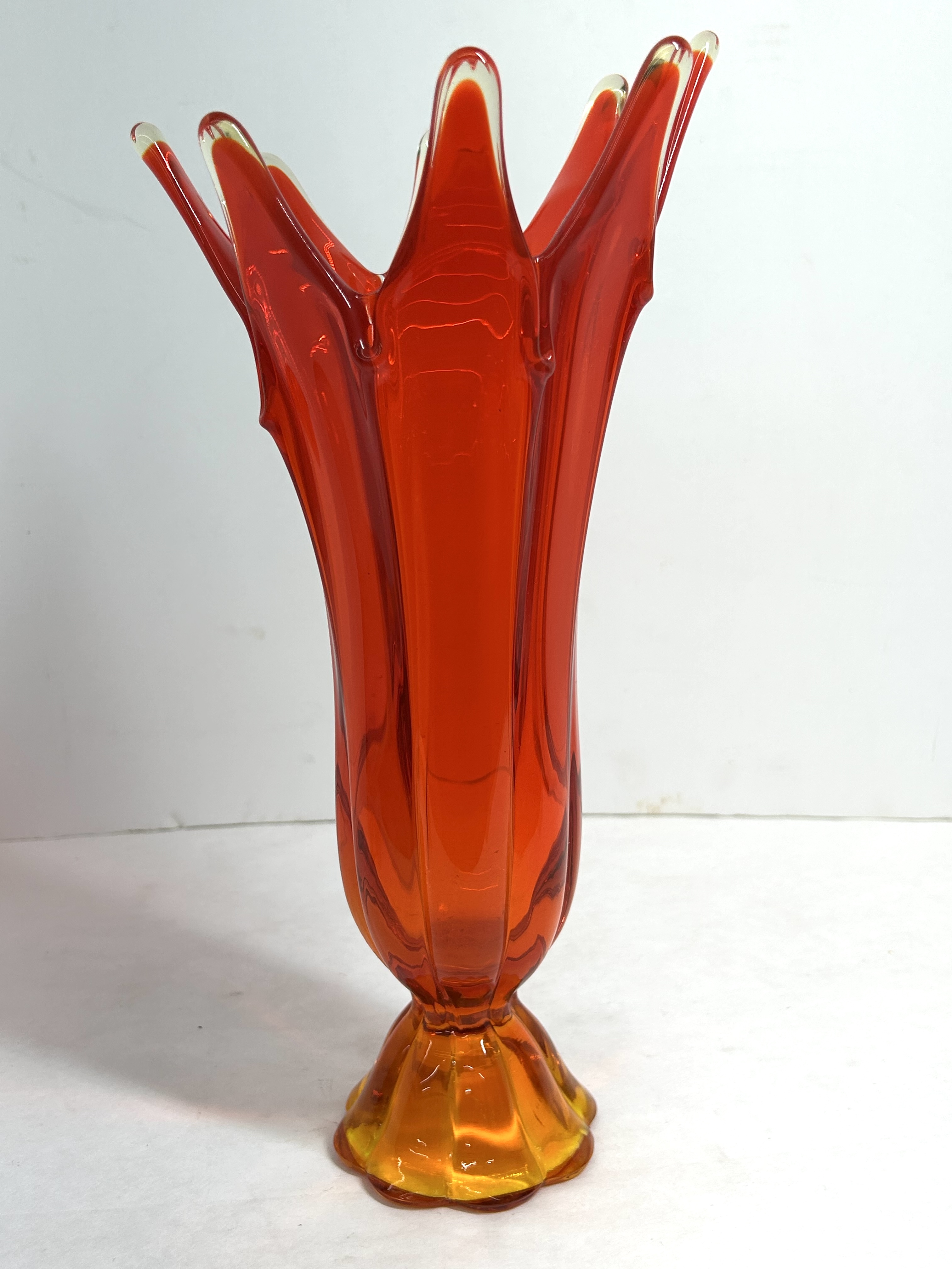 VIKING AMBERINA GLASS VASE, 1960S