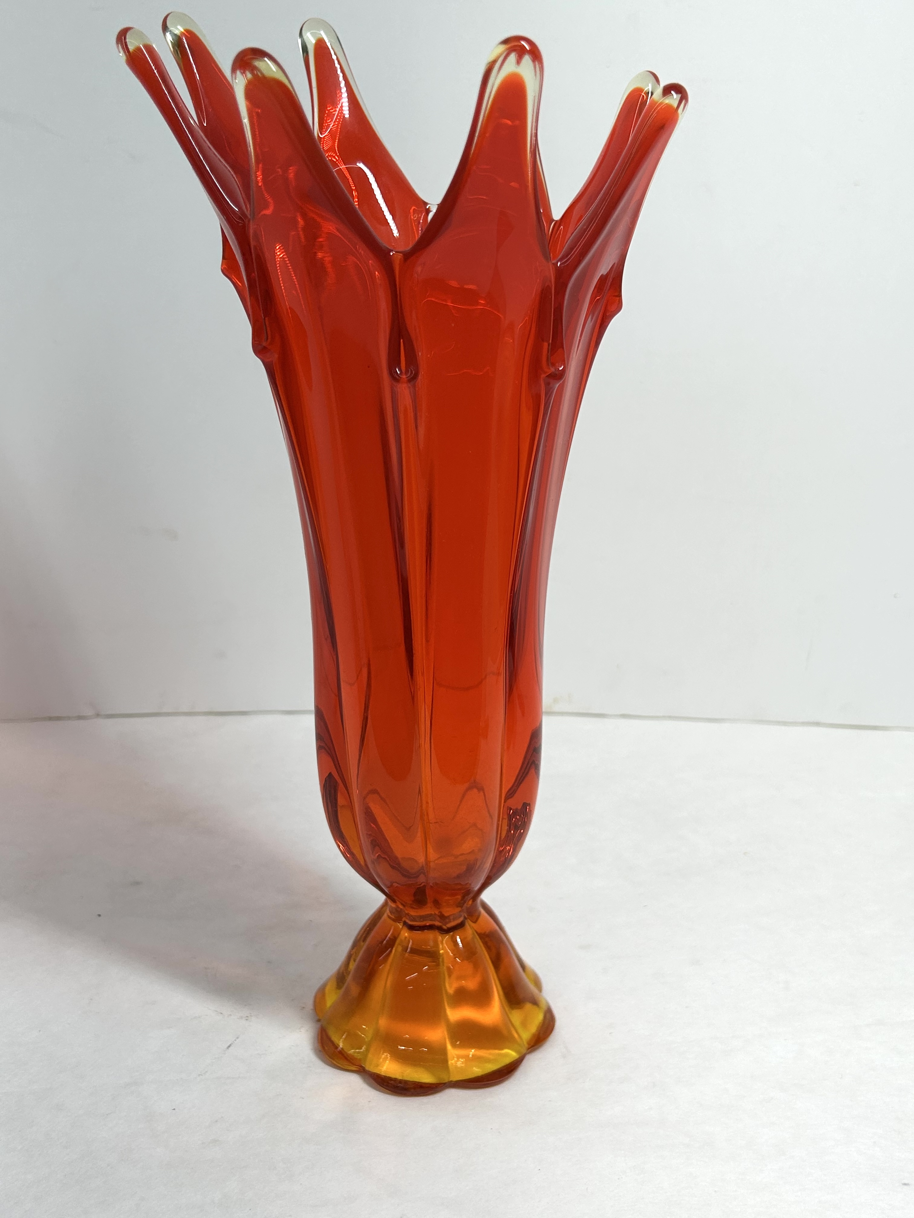 VIKING AMBERINA GLASS VASE, 1960S