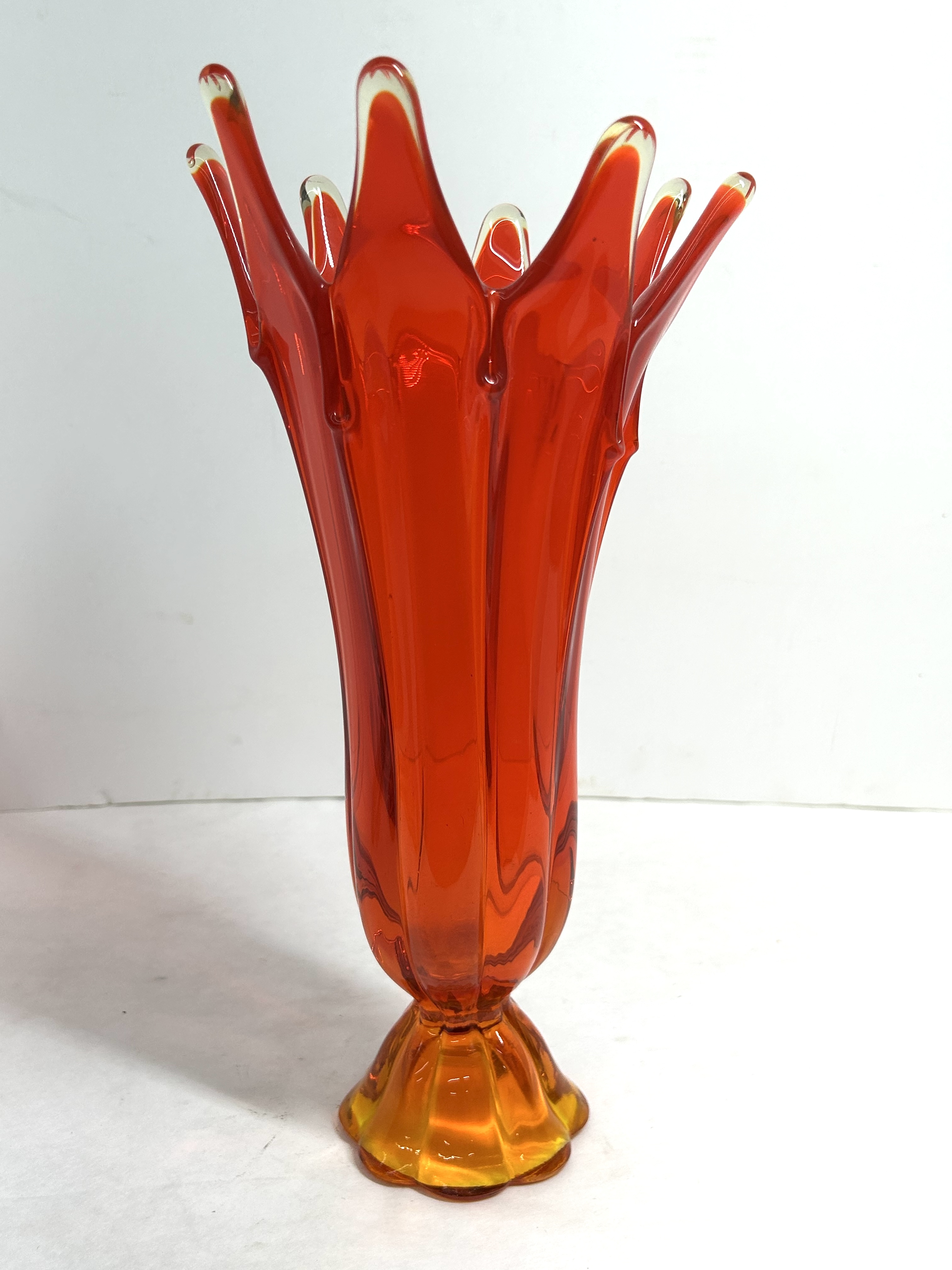 VIKING AMBERINA GLASS VASE, 1960S