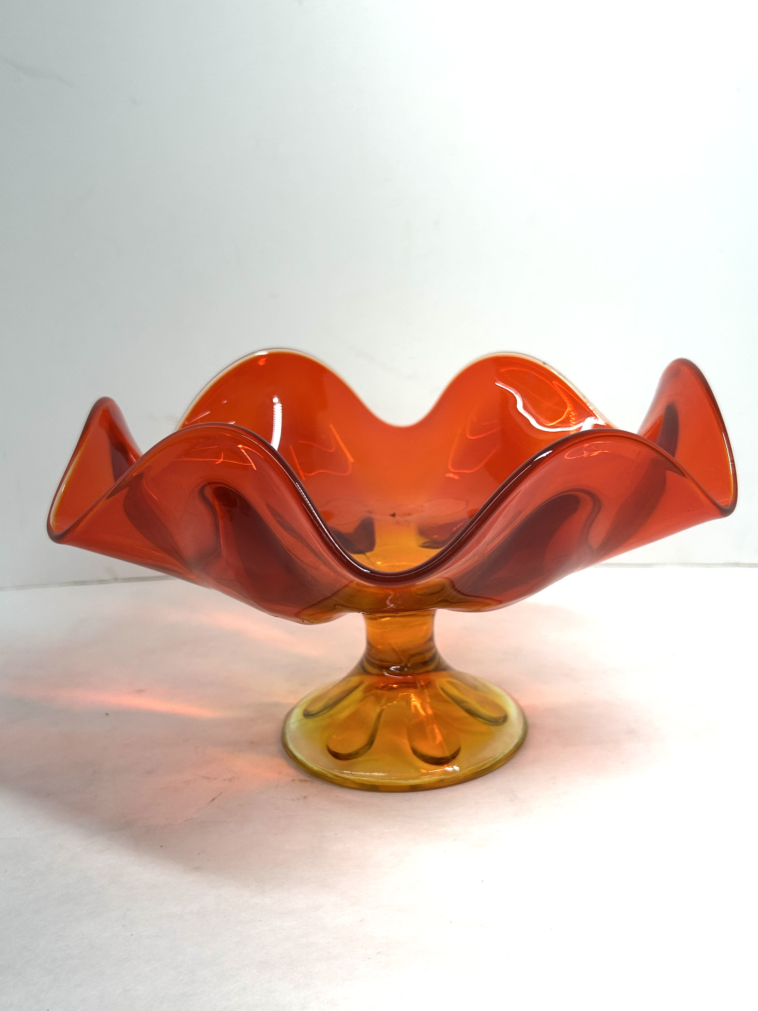 VIKING STYLE AMBERINA COMPOTE, CIRCA 1960