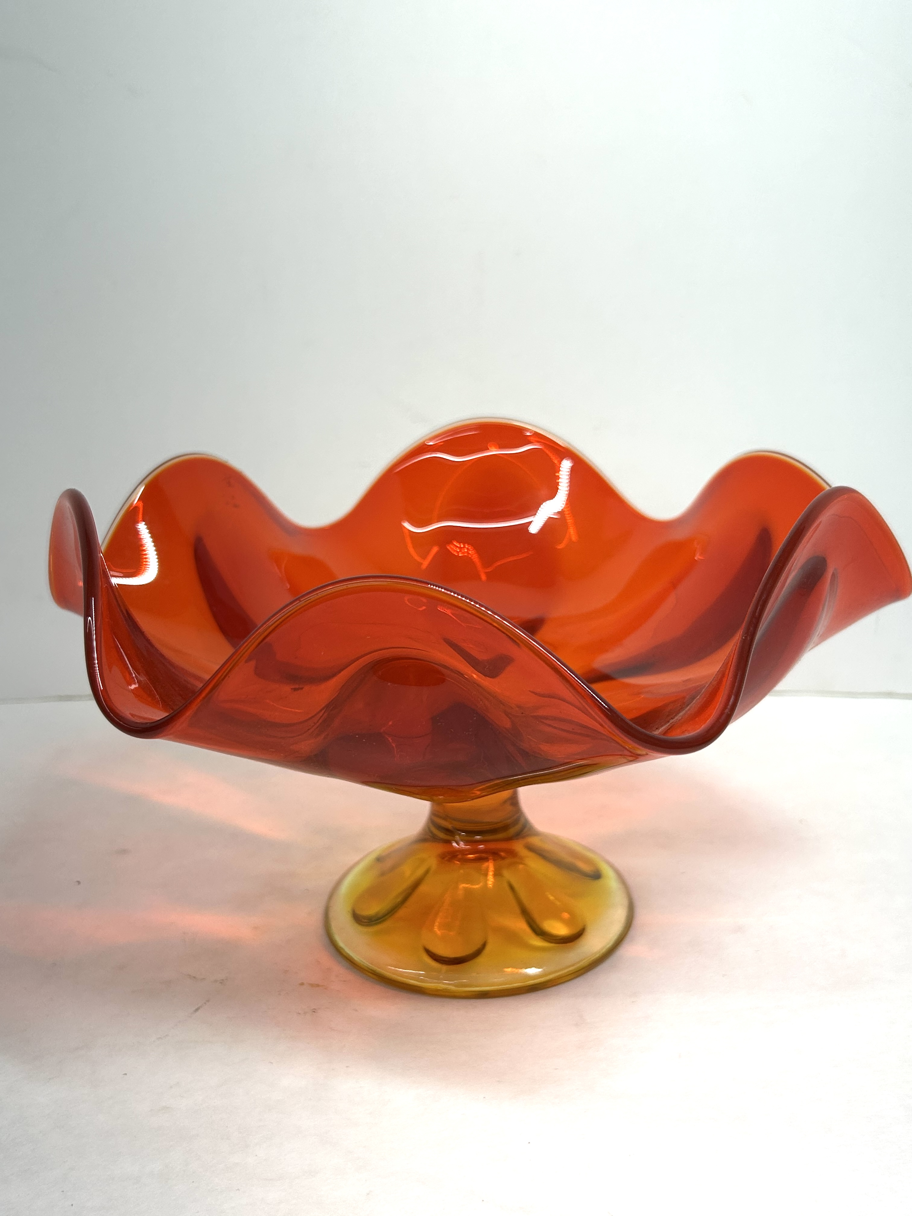 VIKING STYLE AMBERINA COMPOTE, CIRCA 1960