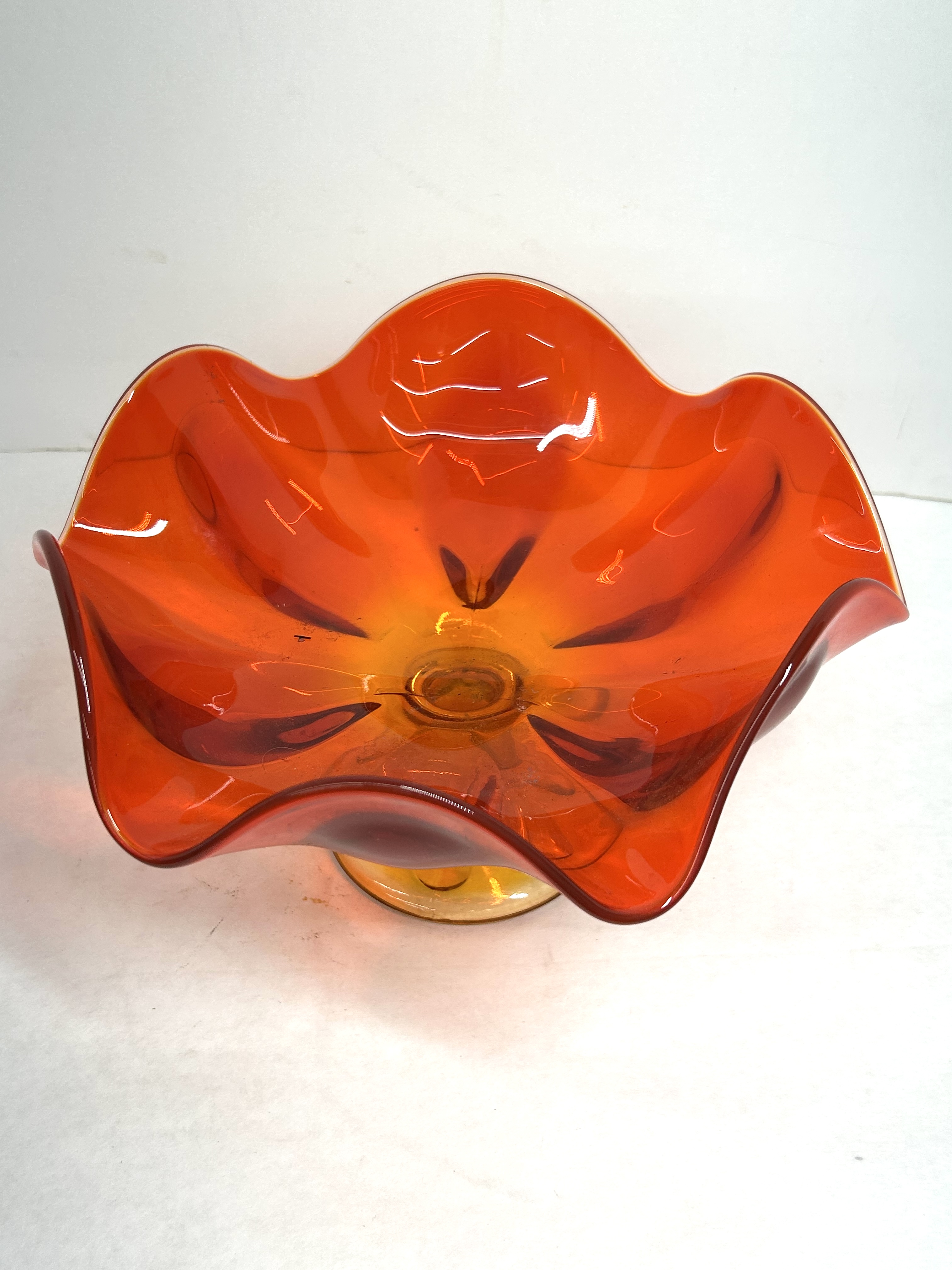 VIKING STYLE AMBERINA COMPOTE, CIRCA 1960