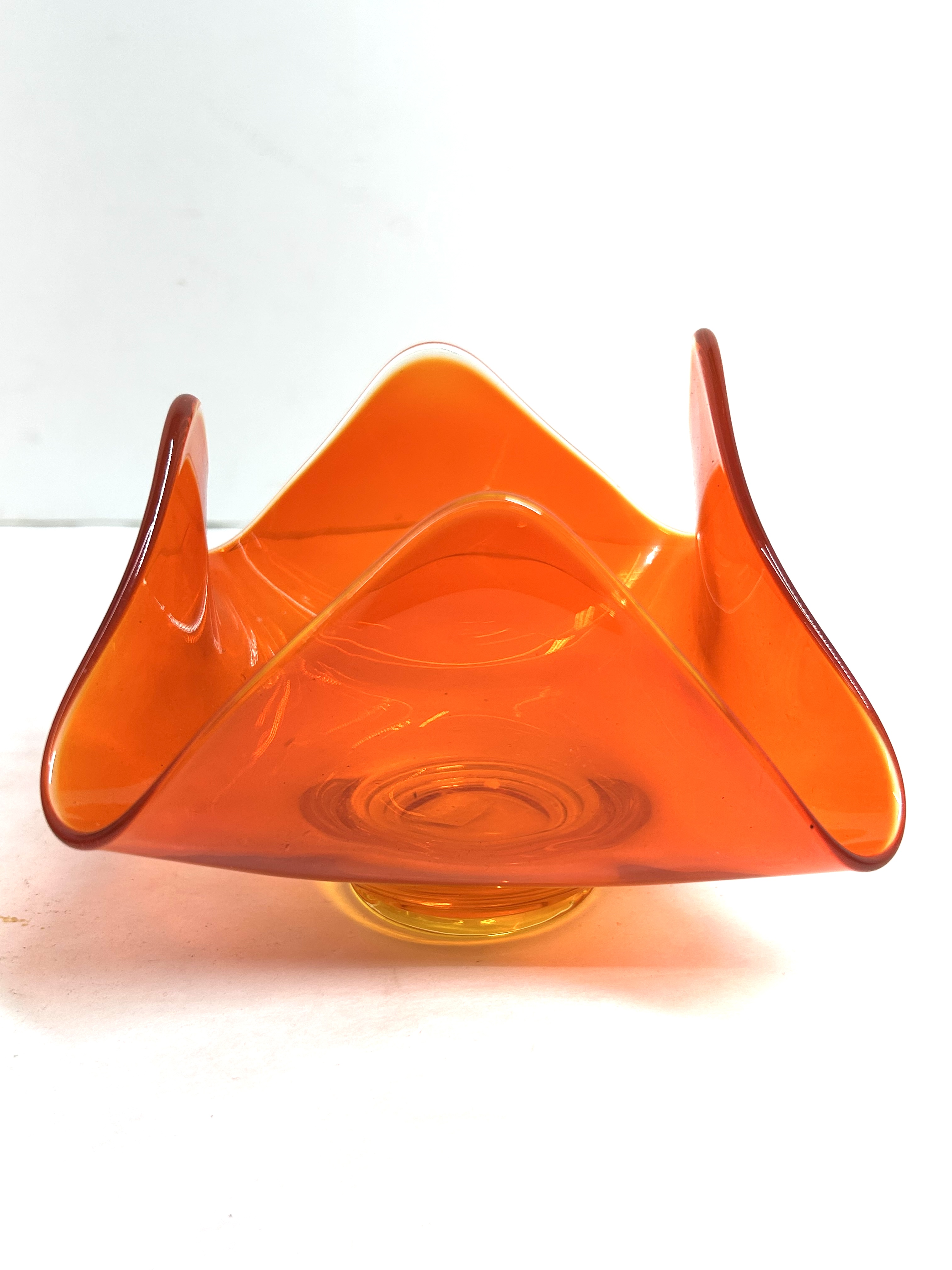 VIKING STYLE ORANGE GLASS BOWL, 1960S