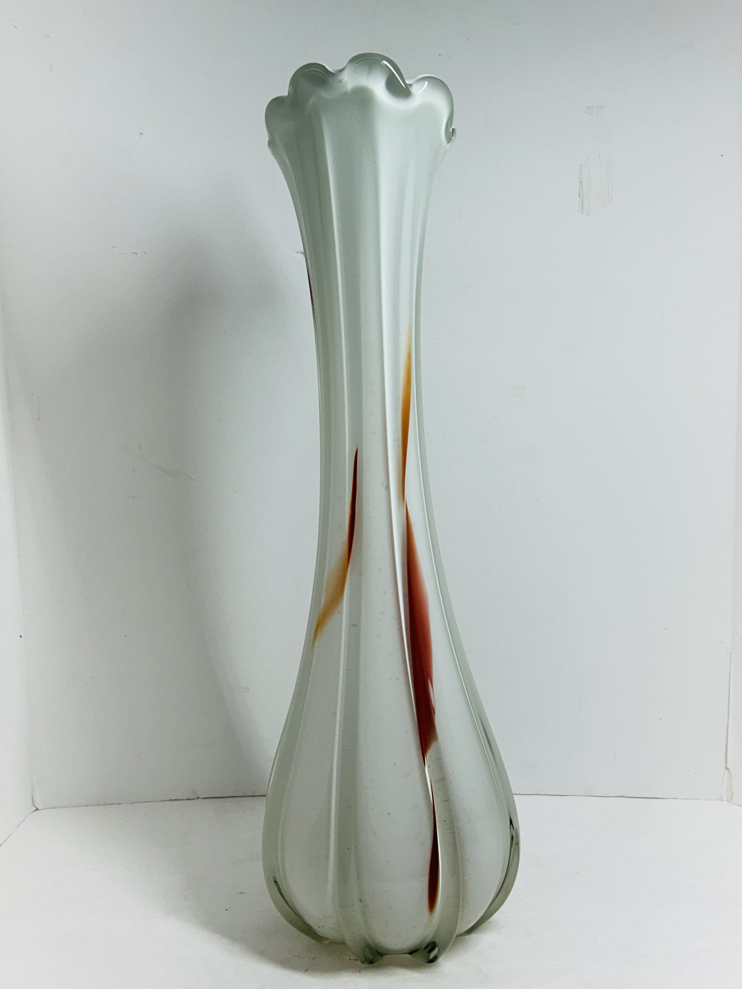 MURANO STYLE GLASS VASE, CIRCA 1960