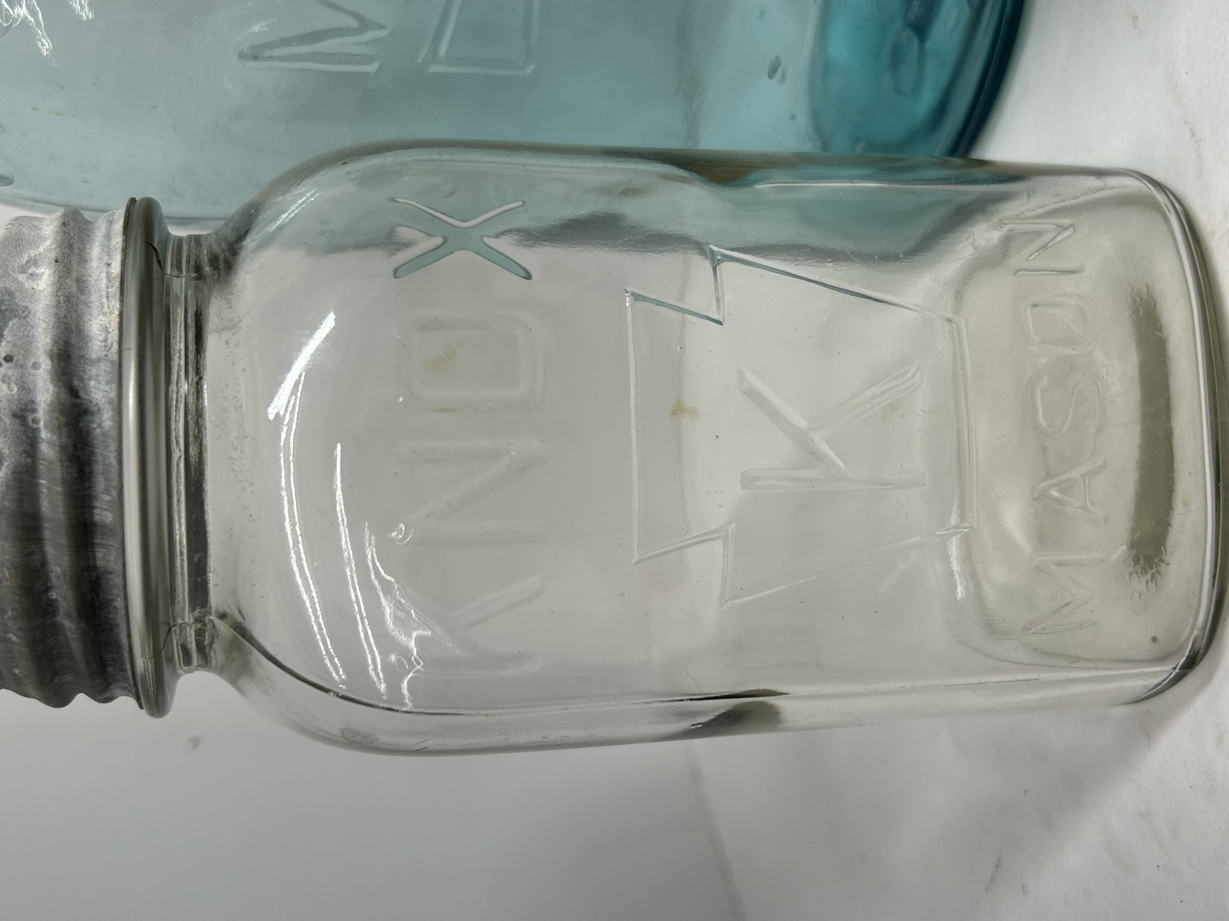 ASSORTED ANTIQUE GLASS CANNING JARS