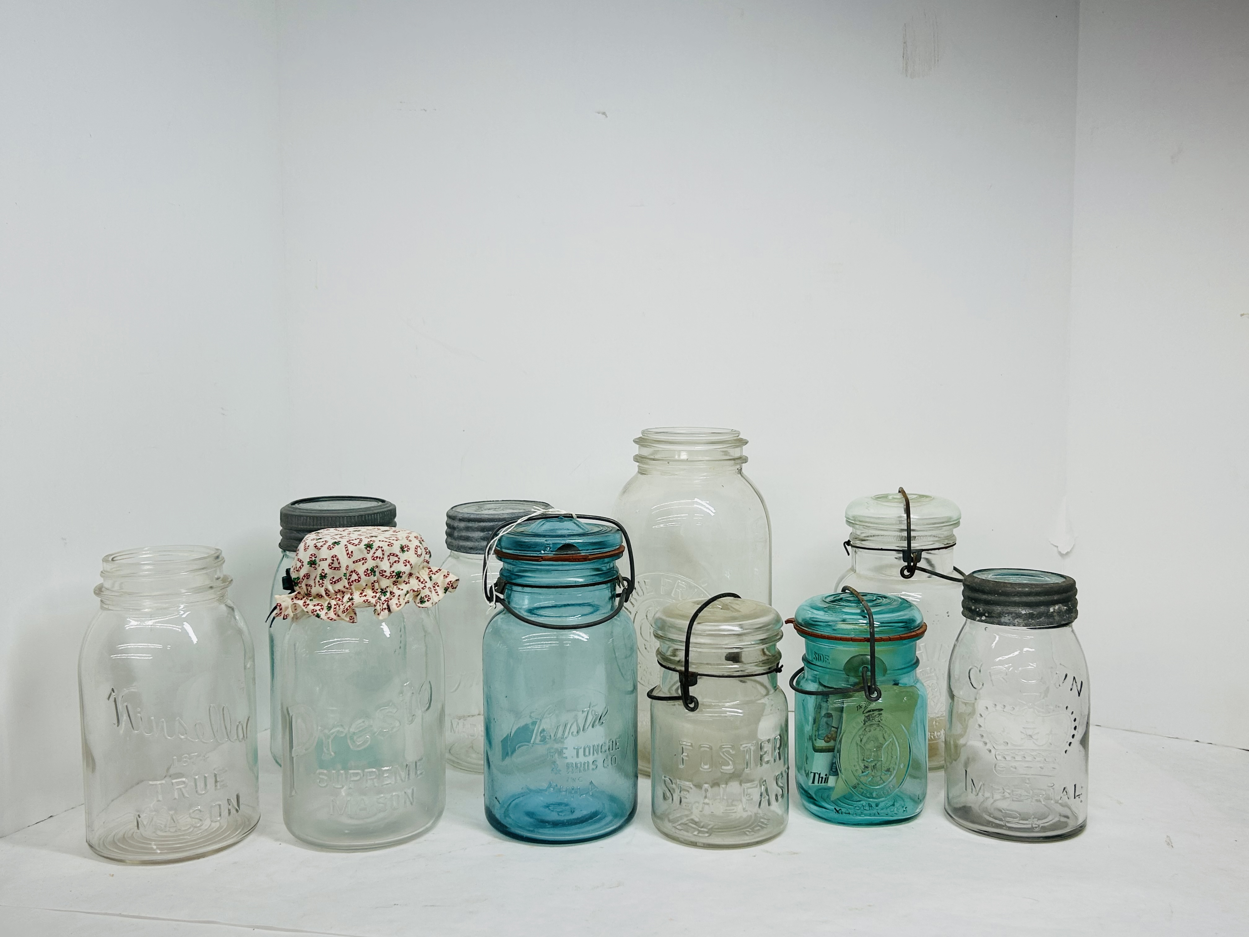 VARIOUS MAKERS, GLASS CANNING JARS, 1874-1976
