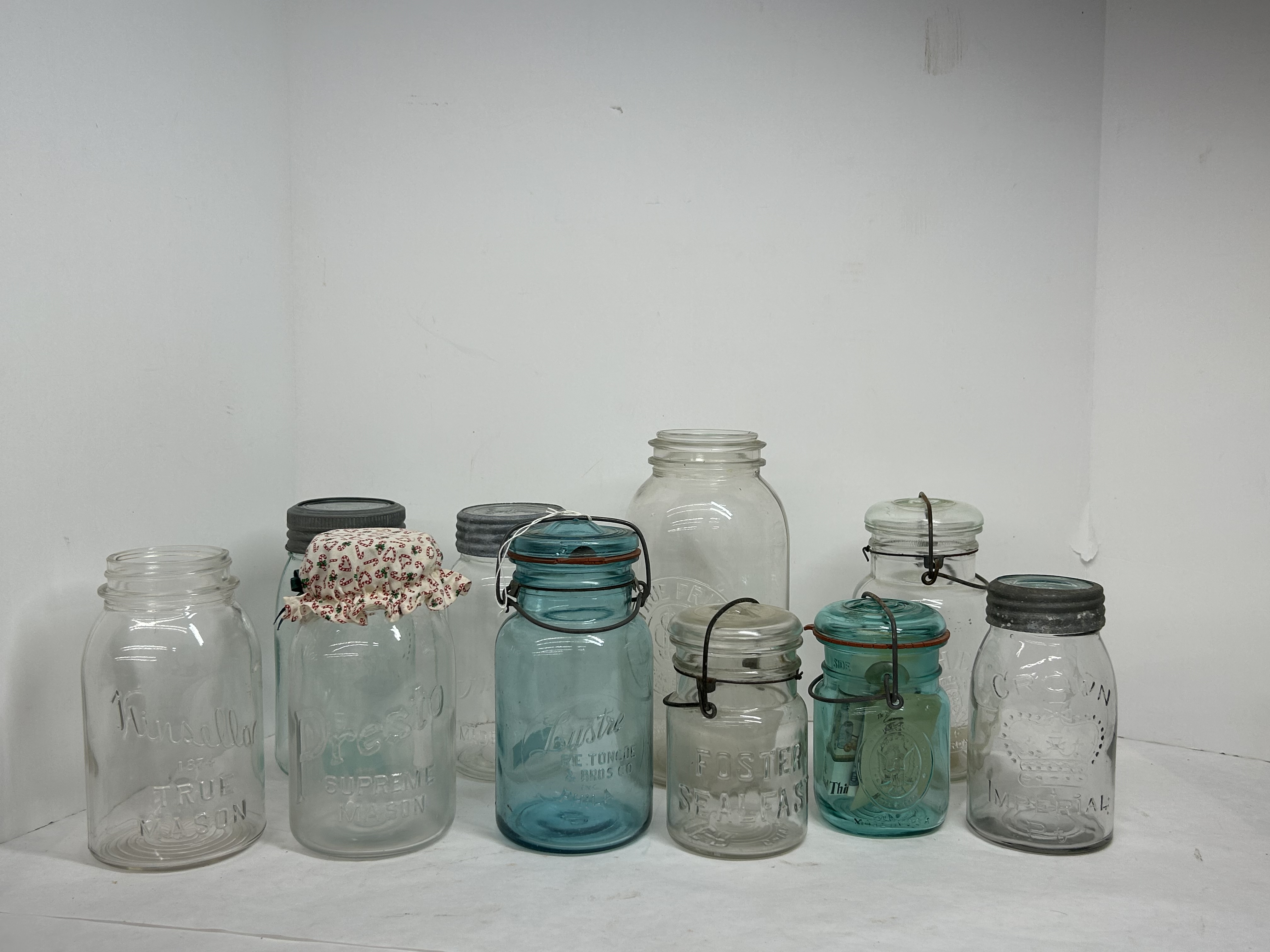 VARIOUS MAKERS, GLASS CANNING JARS, 1874-1976