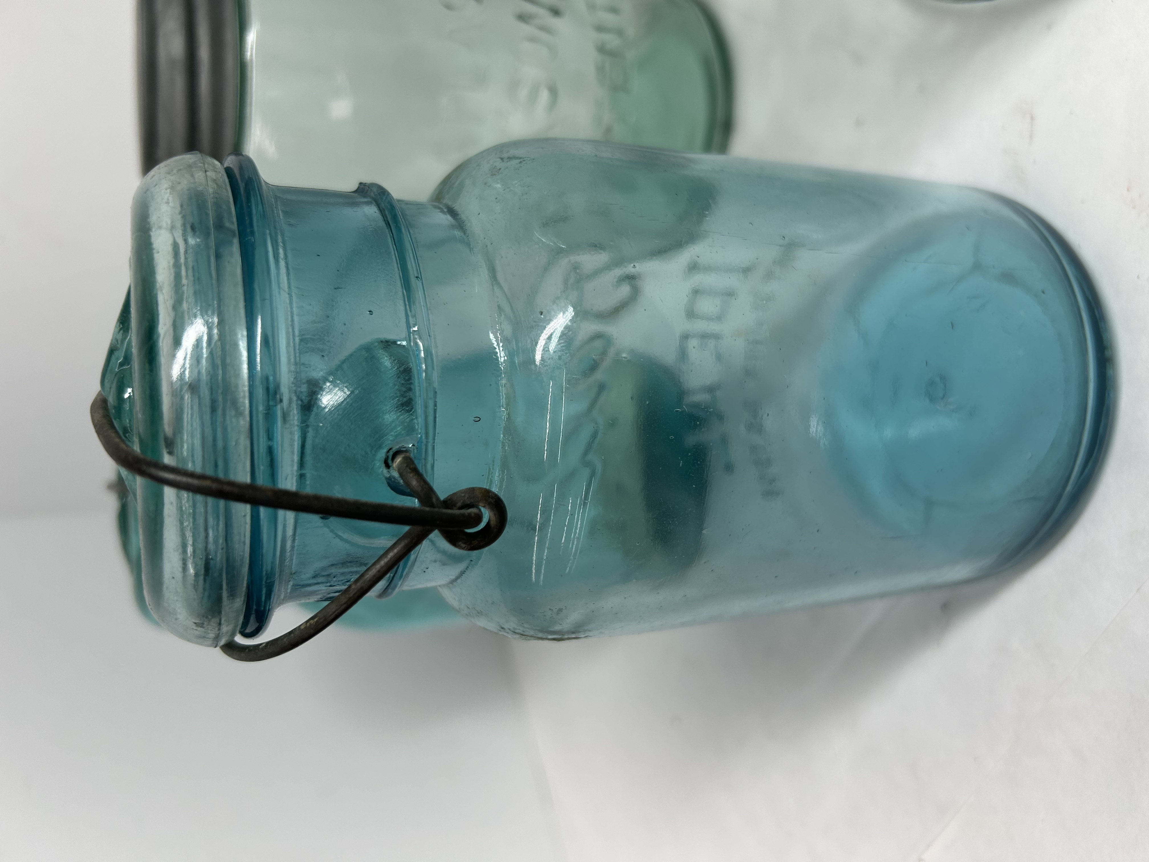 SIX VARIOUS GLASS CANNING JARS, 20TH CENTURY