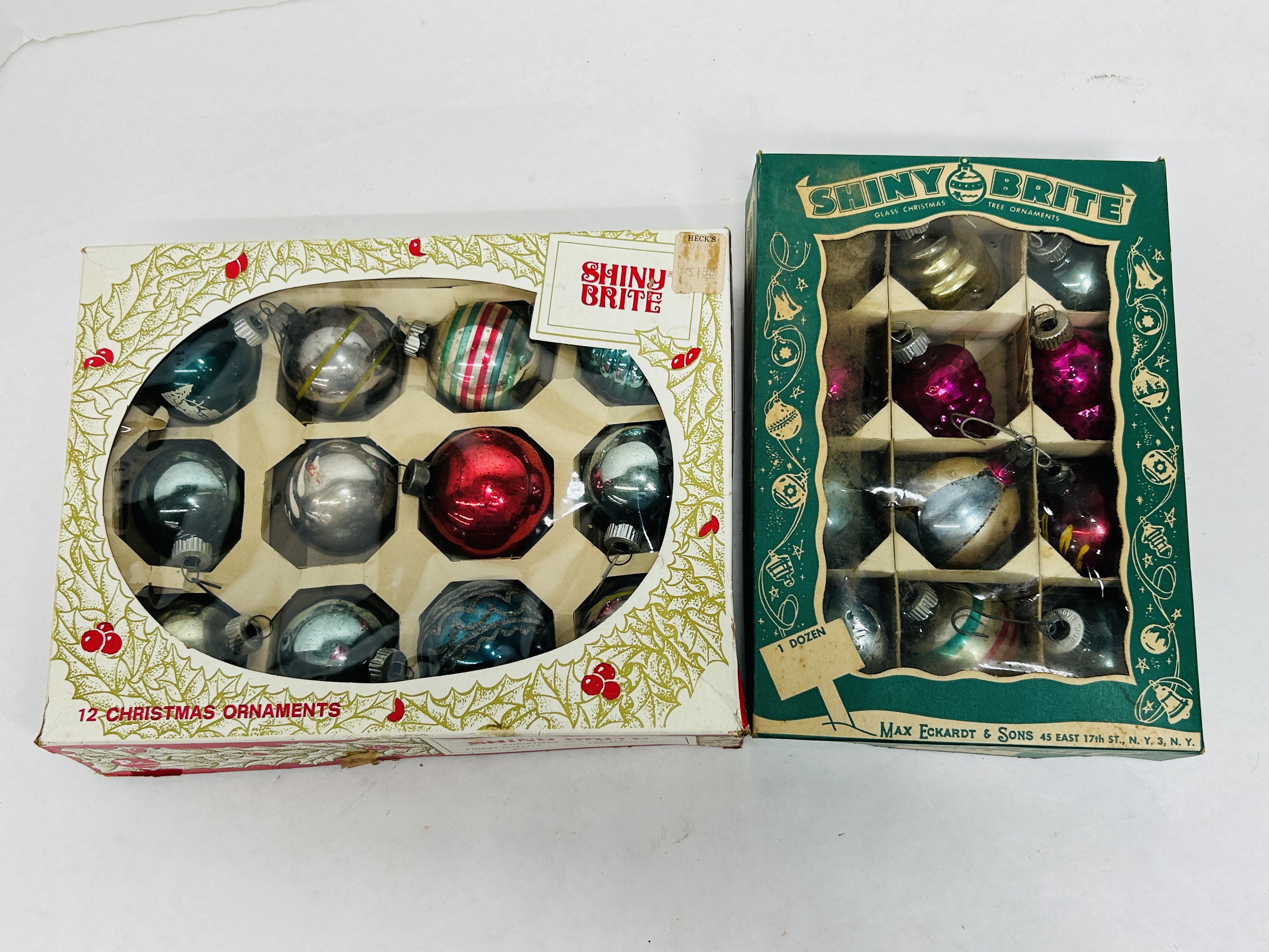 SHINY BRITE GLASS ORNAMENTS, MID-20TH CENTURY