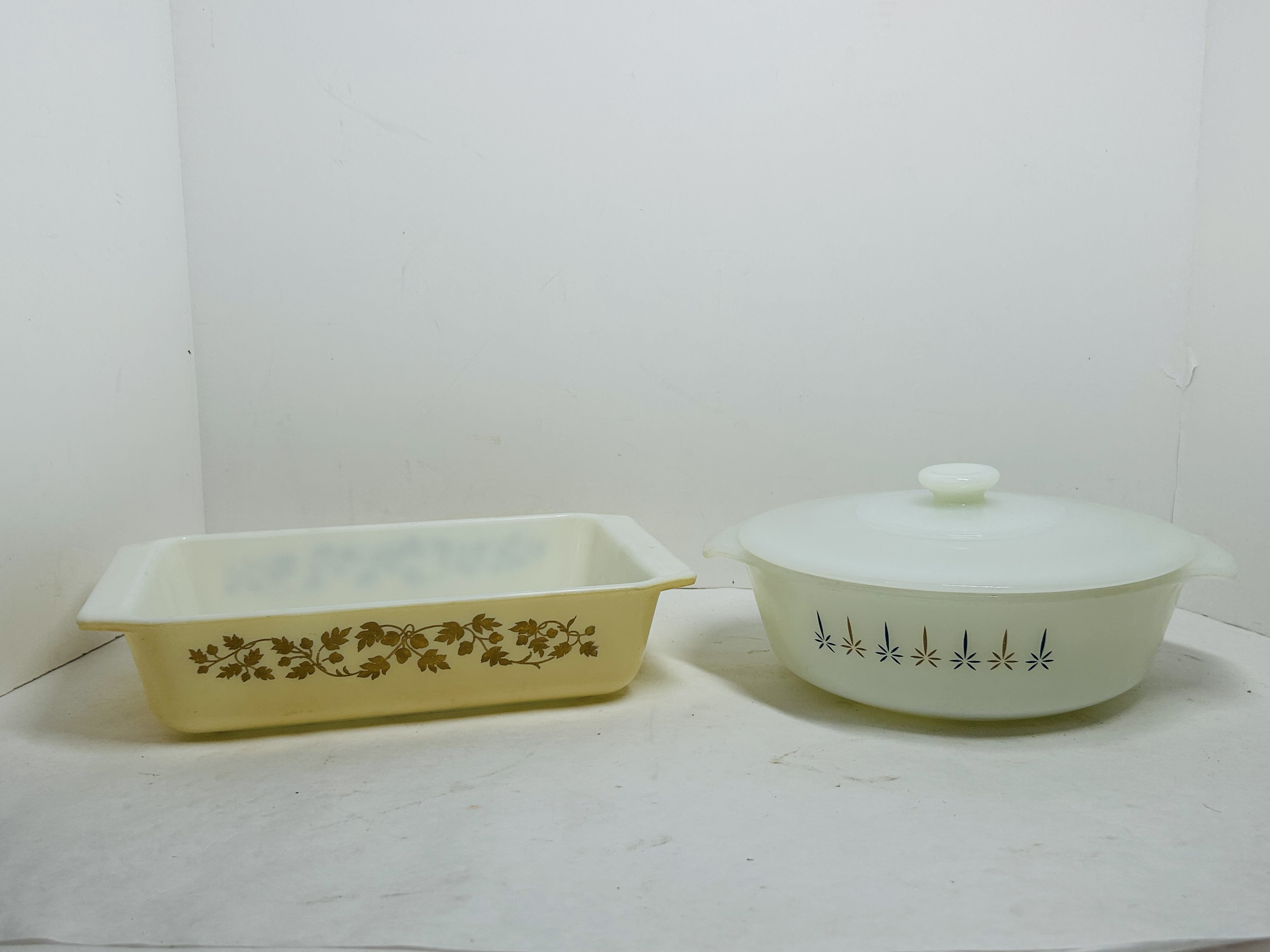 TWO PYREX AND FIRE-KING CASSEROLES