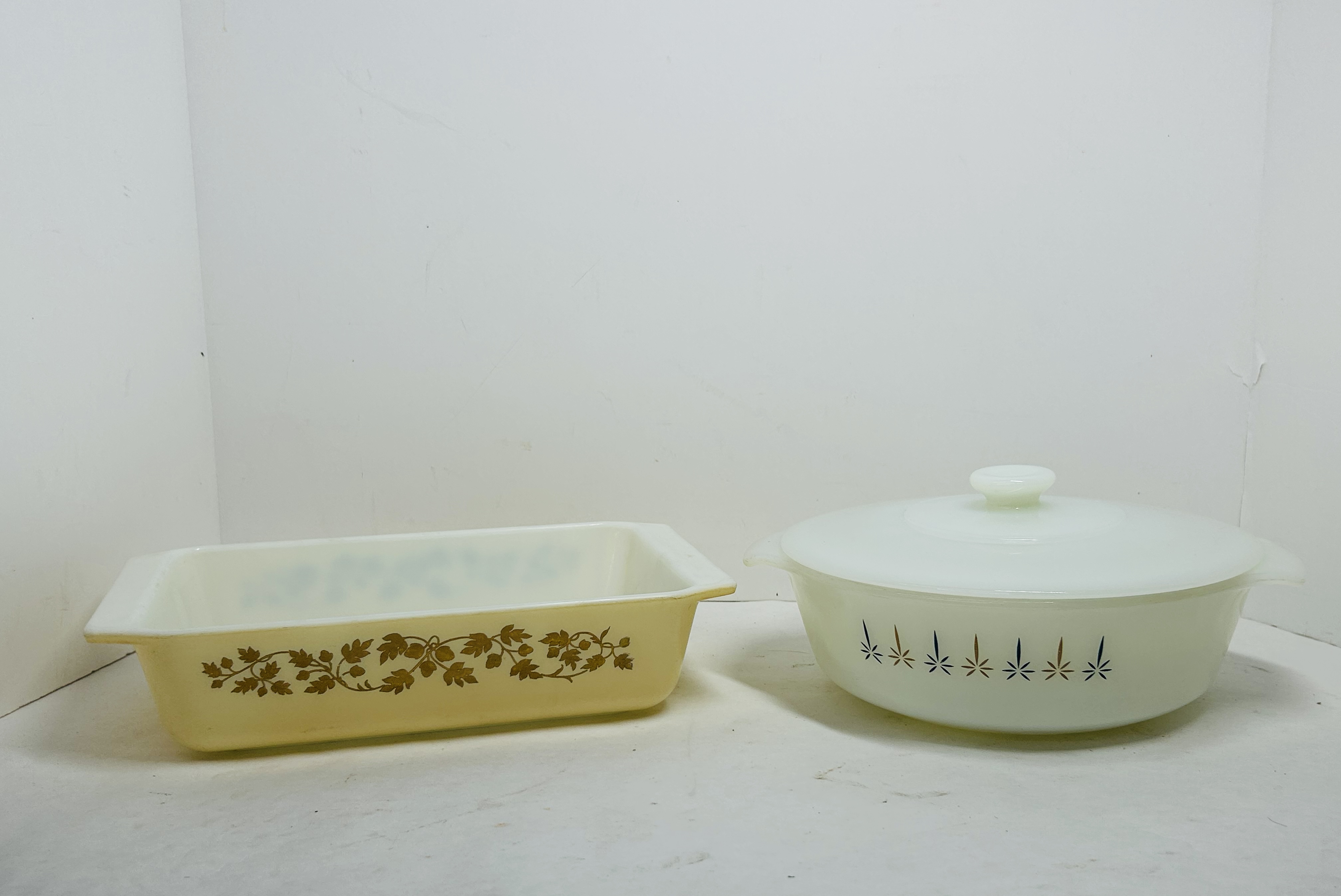 TWO PYREX AND FIRE-KING CASSEROLES