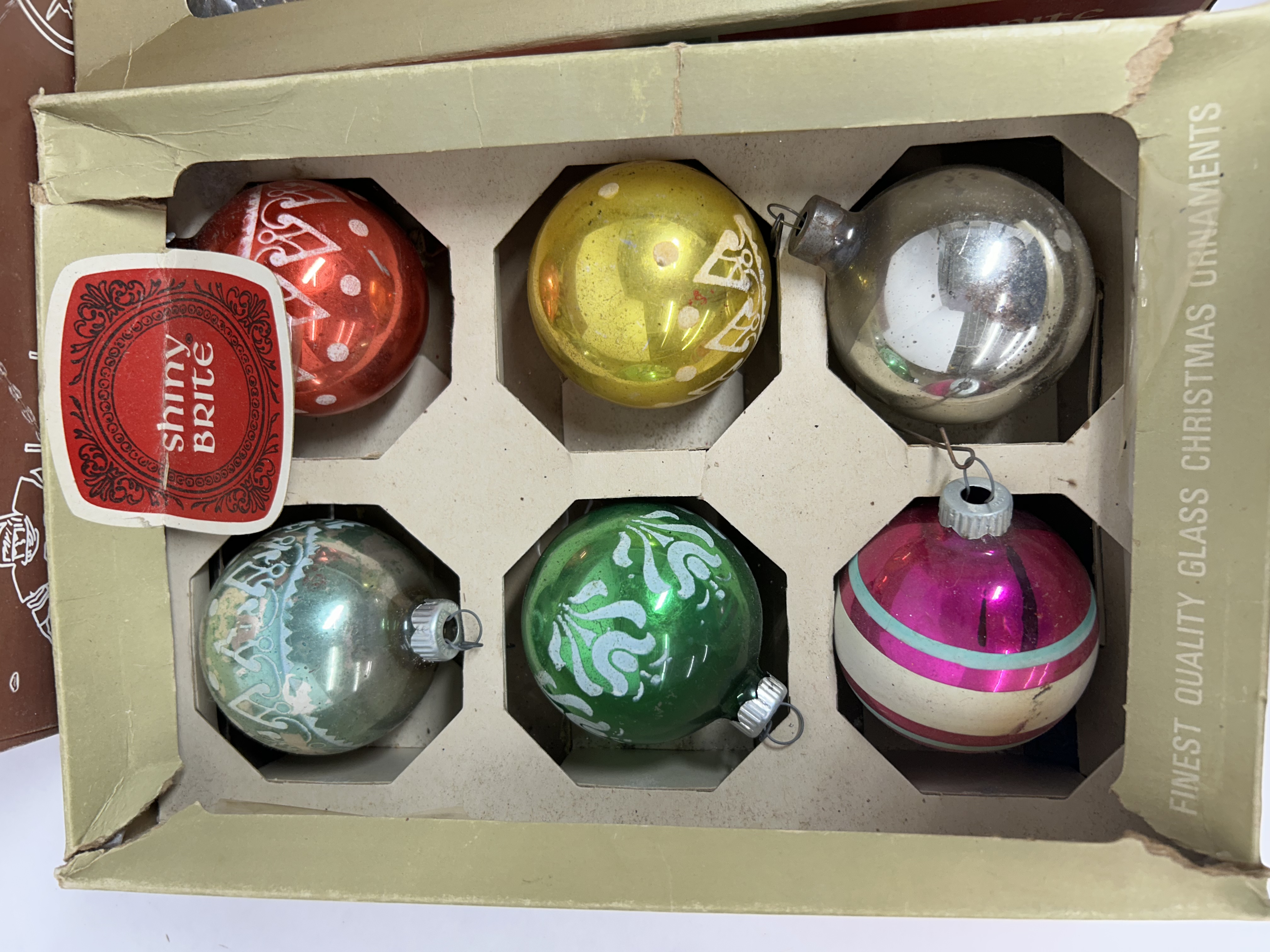 SHINY BRITE GLASS CHRISTMAS ORNAMENTS