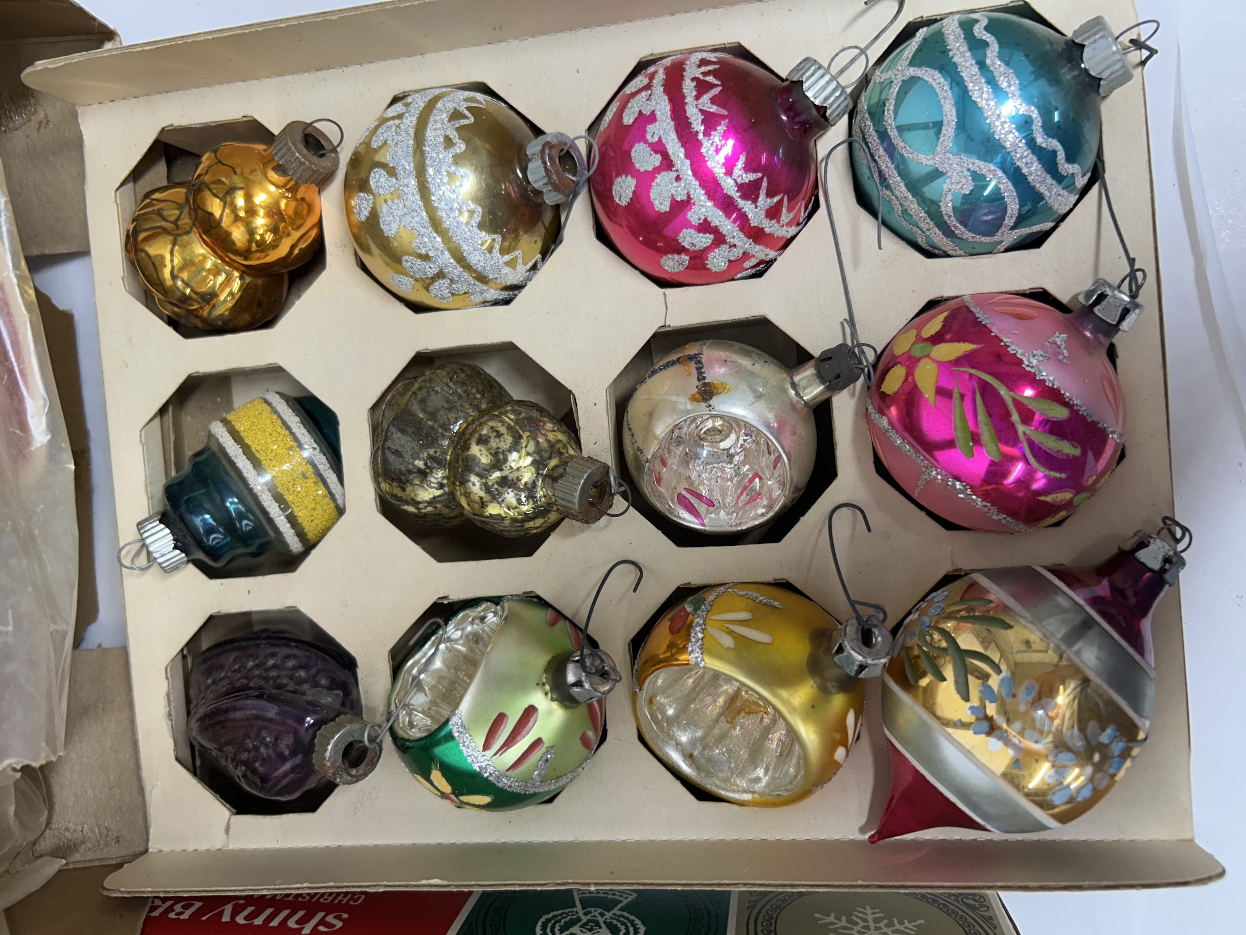 SHINY BRITE GLASS CHRISTMAS ORNAMENTS