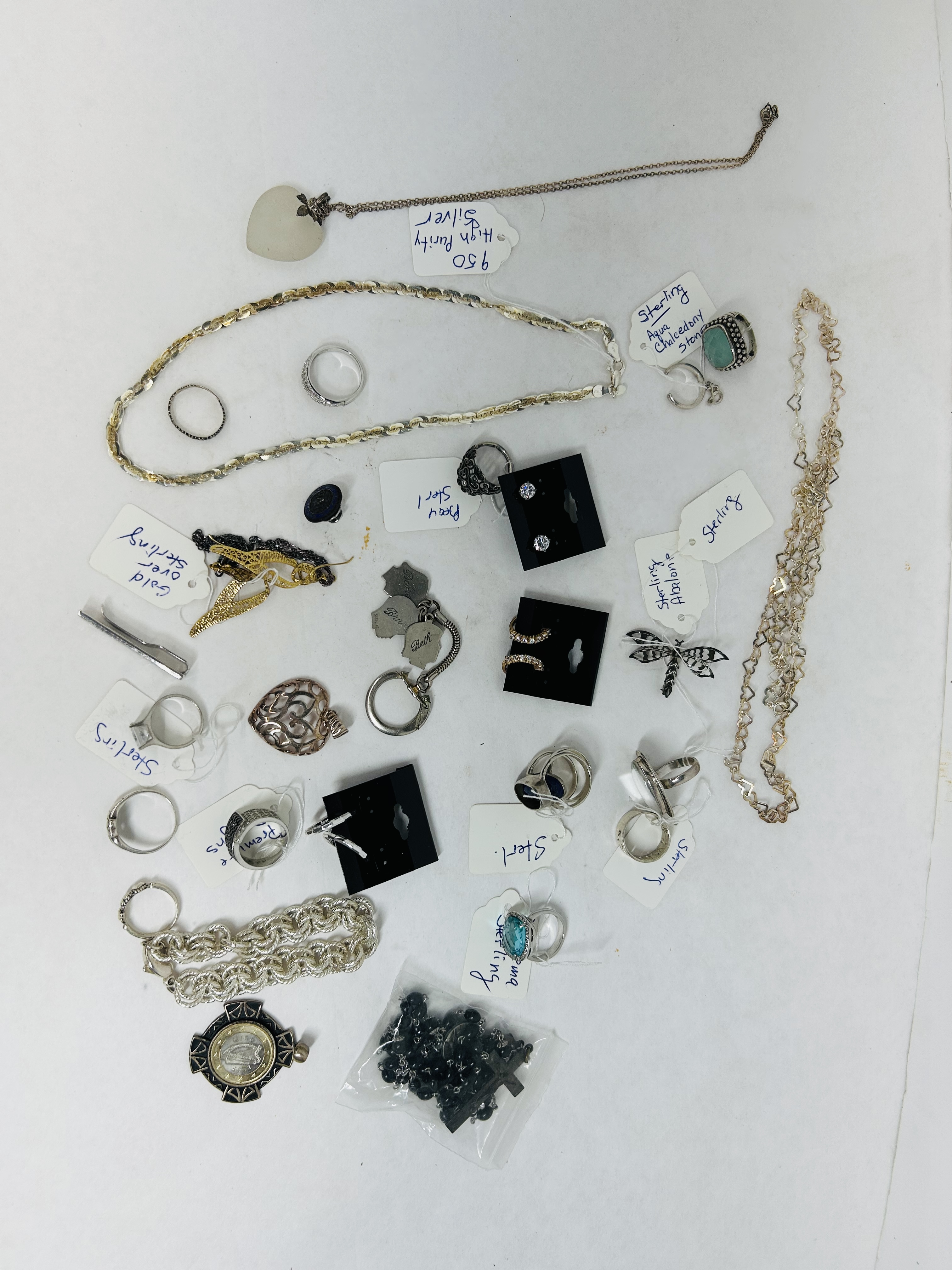 COLLECTION OF STERLING AND COSTUME JEWELRY