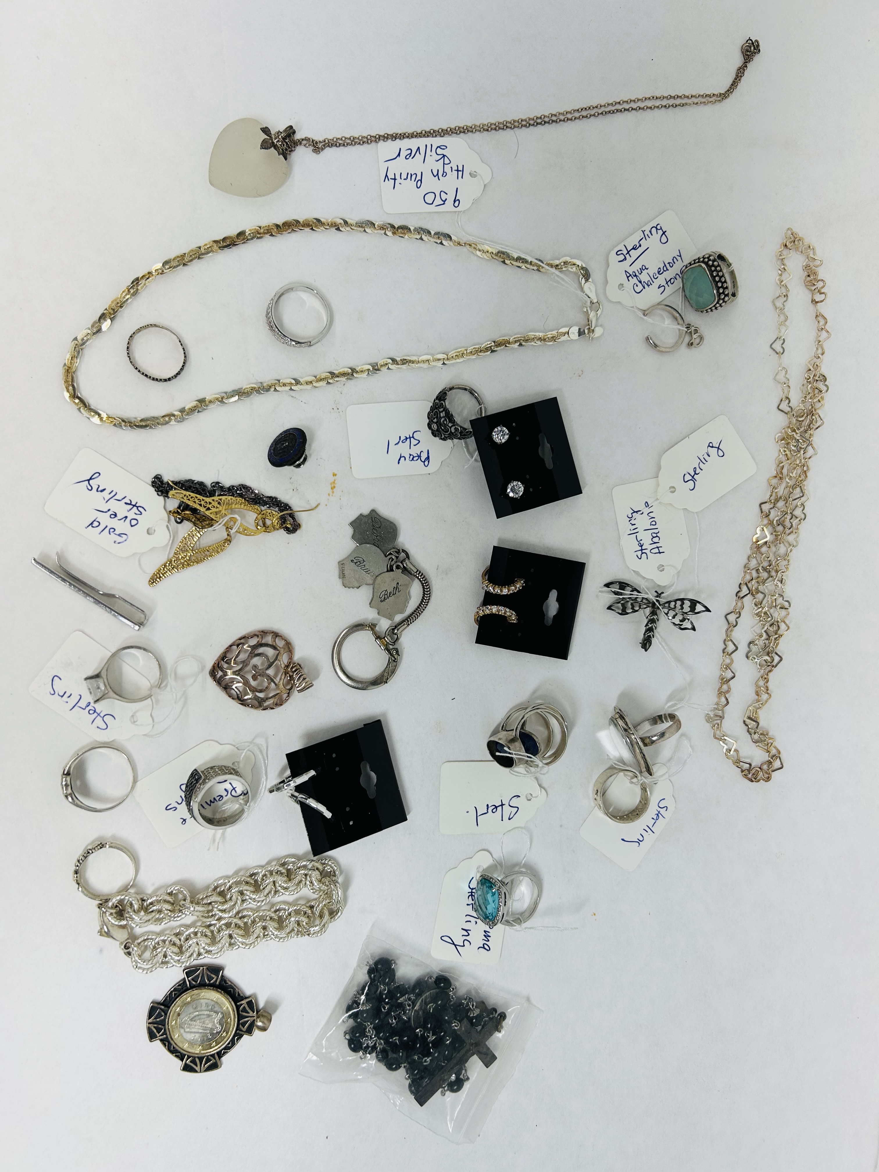 COLLECTION OF STERLING AND COSTUME JEWELRY
