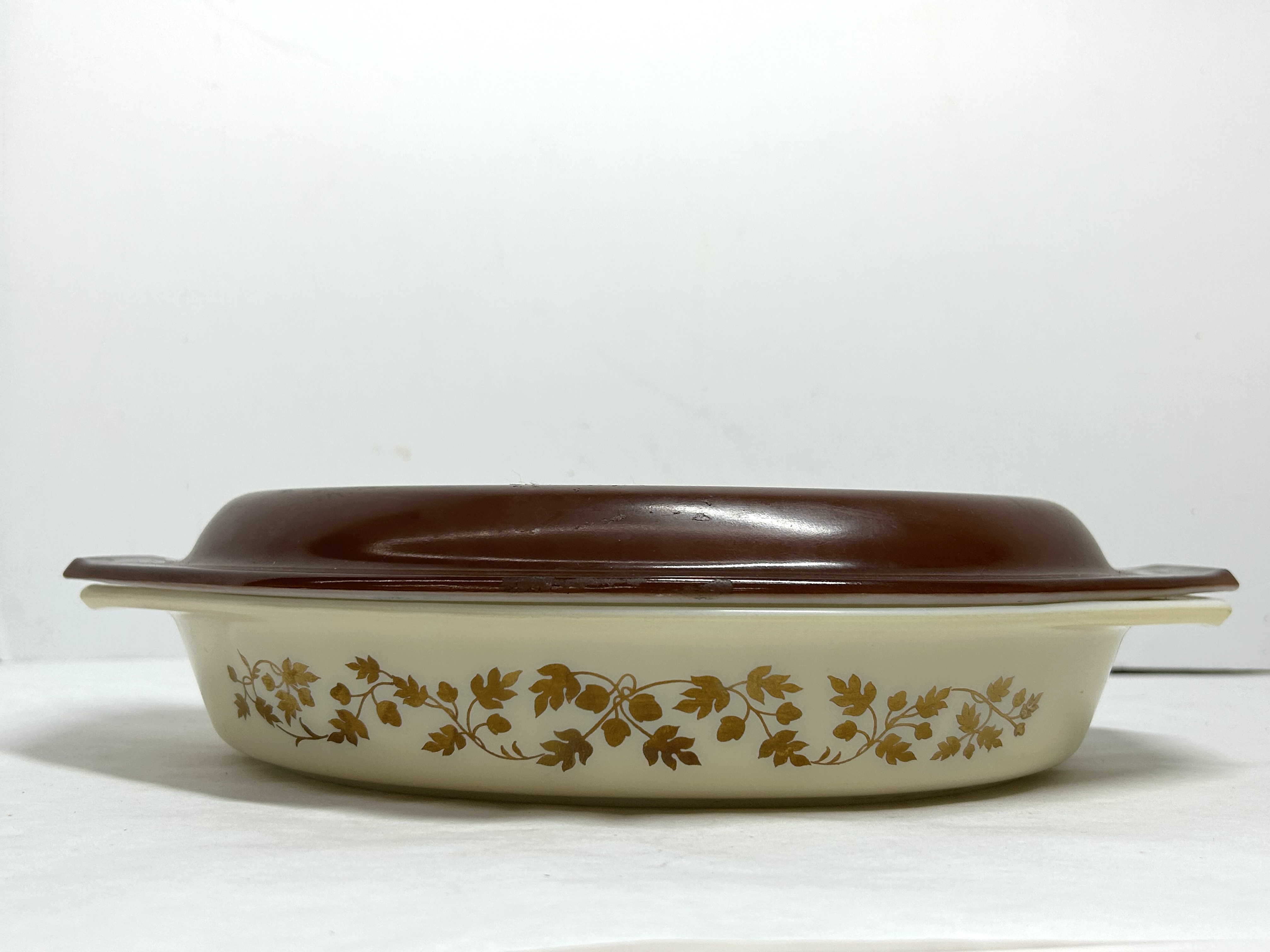 PYREX WOODLAND OVAL CASSEROLE, 1978-1983