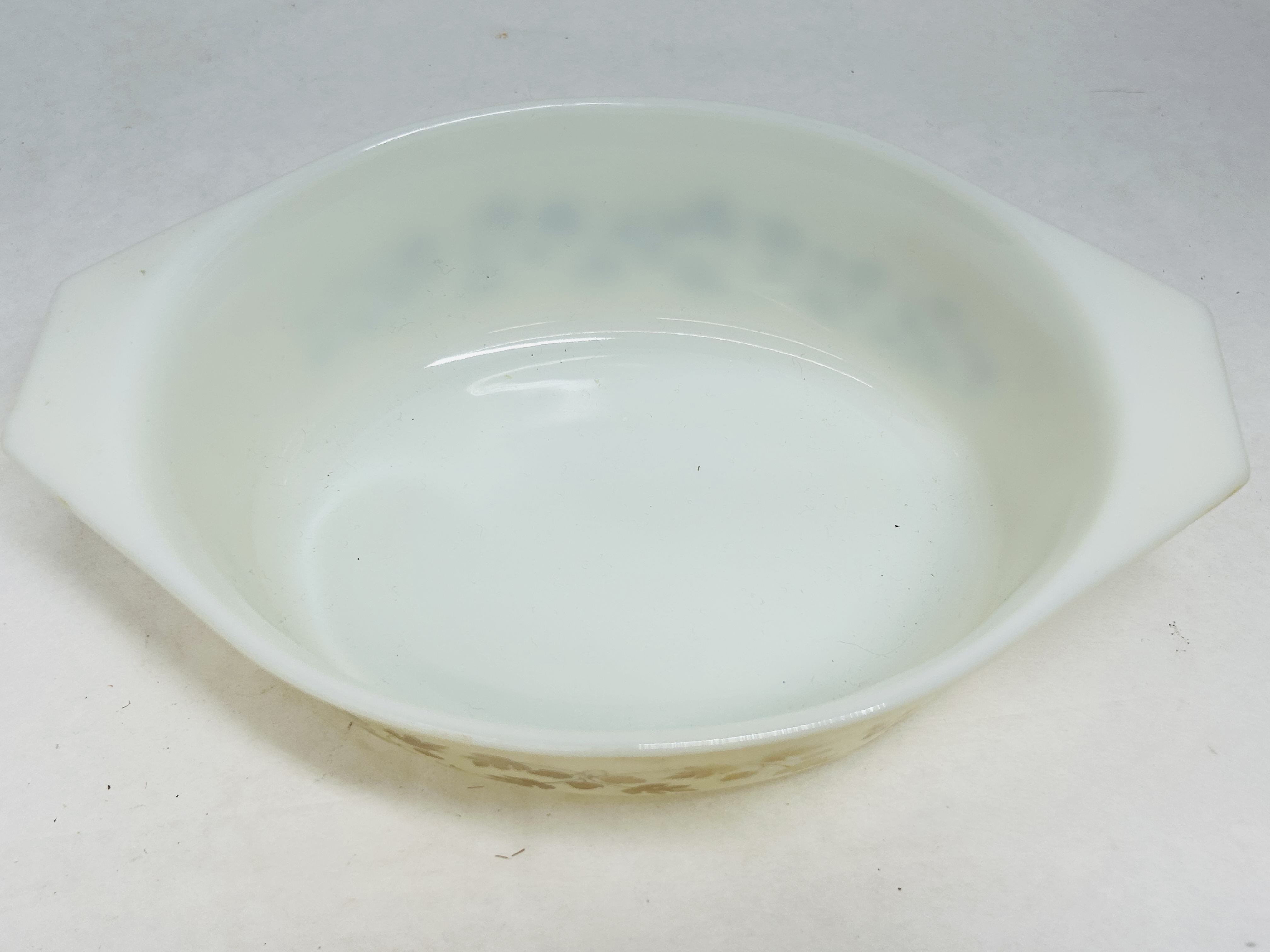 PYREX GOLDEN ACORN OPAL CASSEROLE, VINTAGE