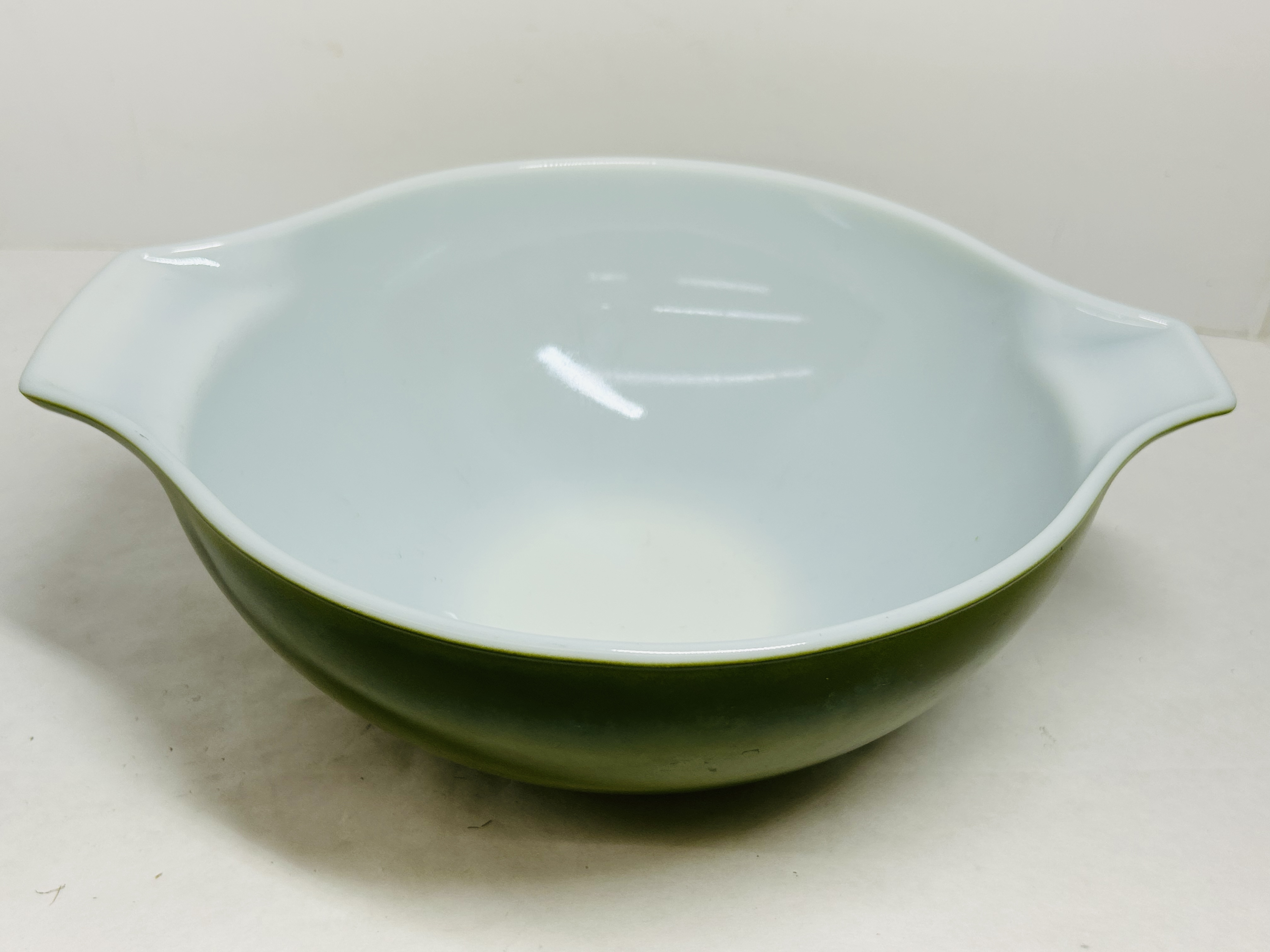 PYREX AVOCADO GLASS BOWL, CIRCA 1970