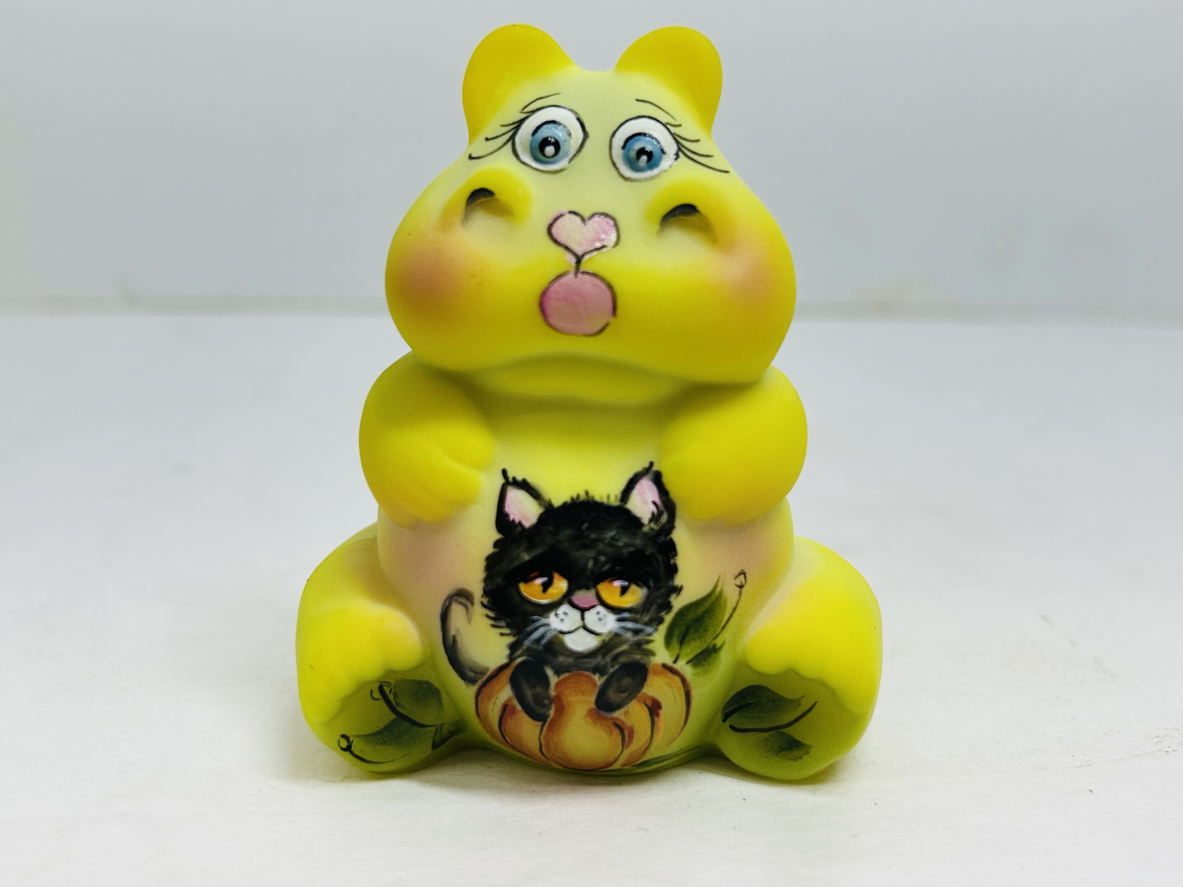 FENTON BURMESE GLASS HIPPO FIGURINE, 2020
