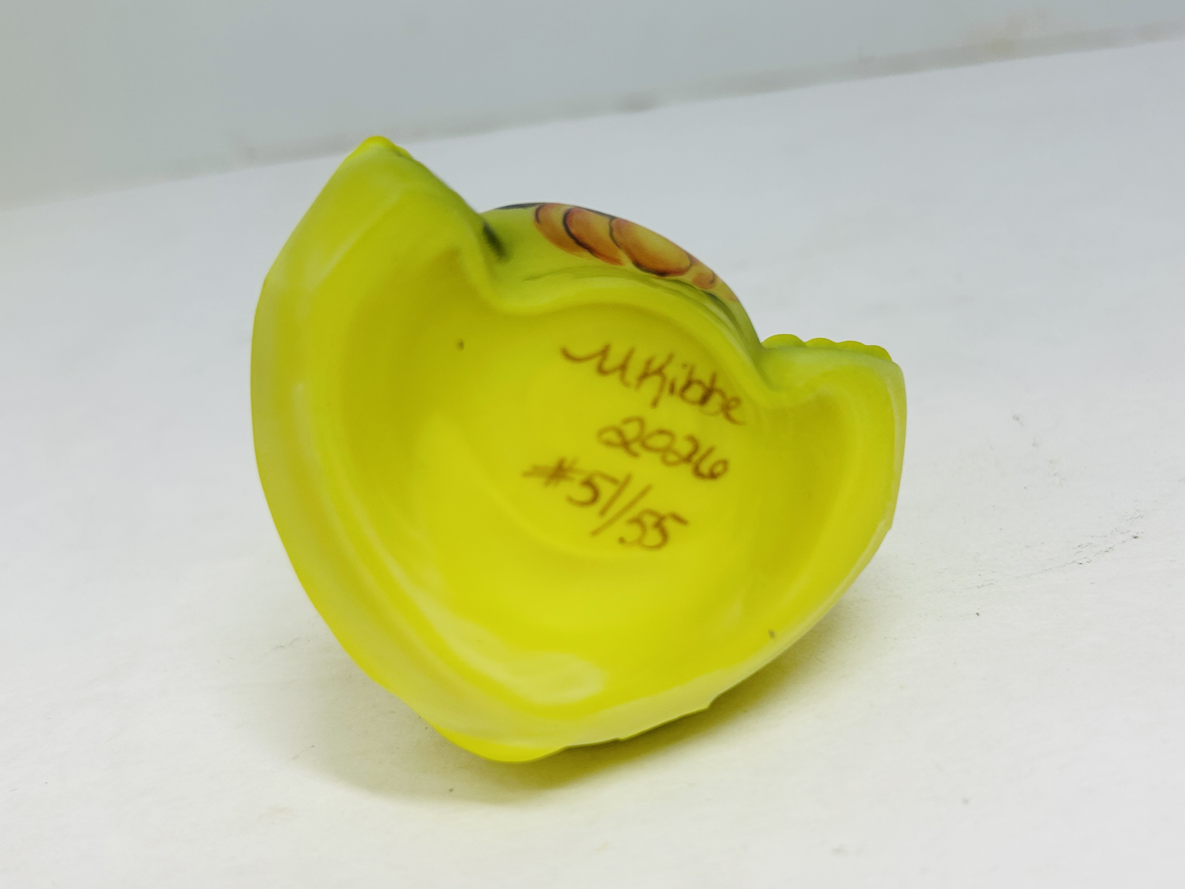 FENTON BURMESE GLASS HIPPO FIGURINE, 2020