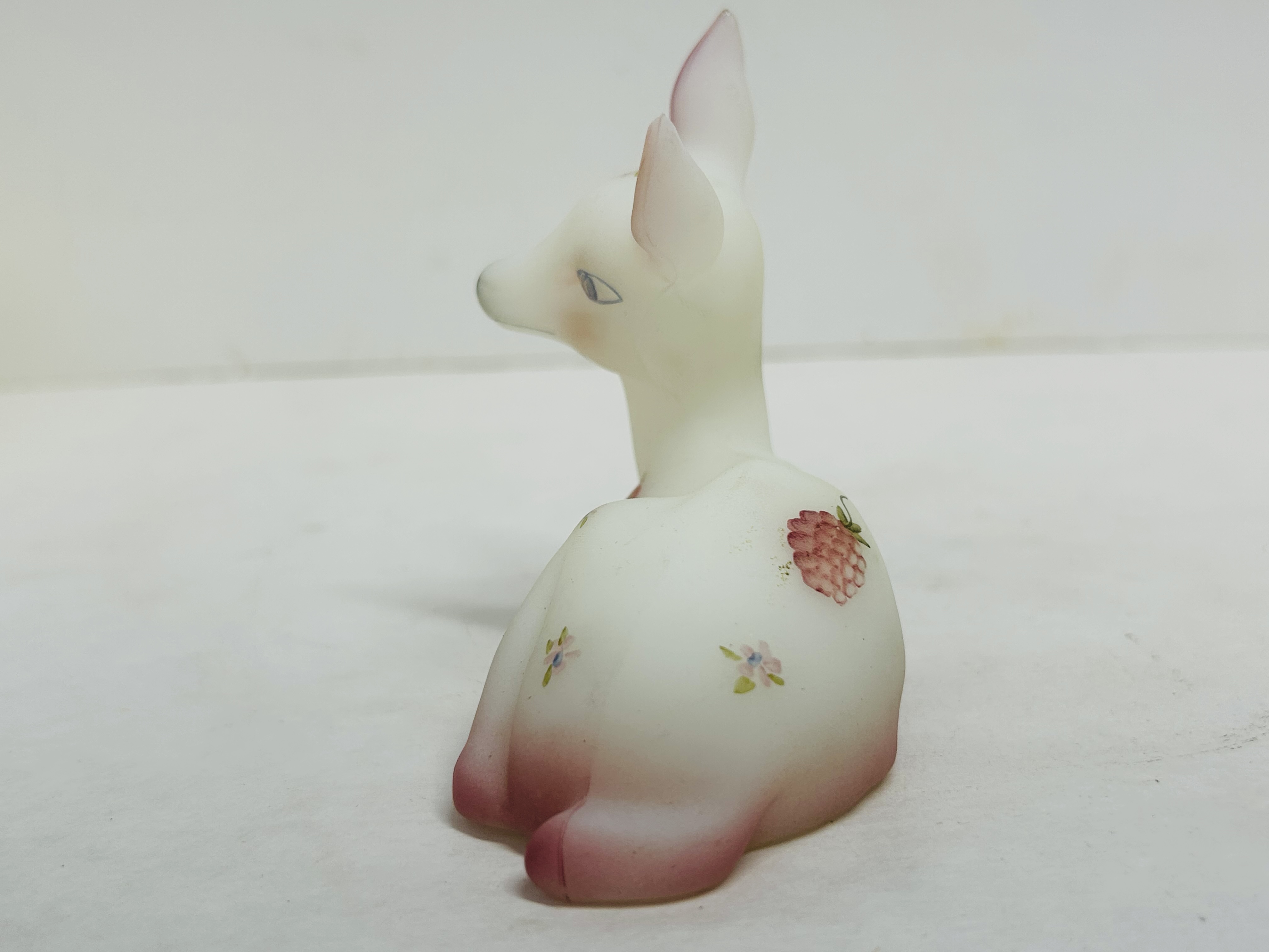 FENTON BURMESE GLASS DEER FIGURINE