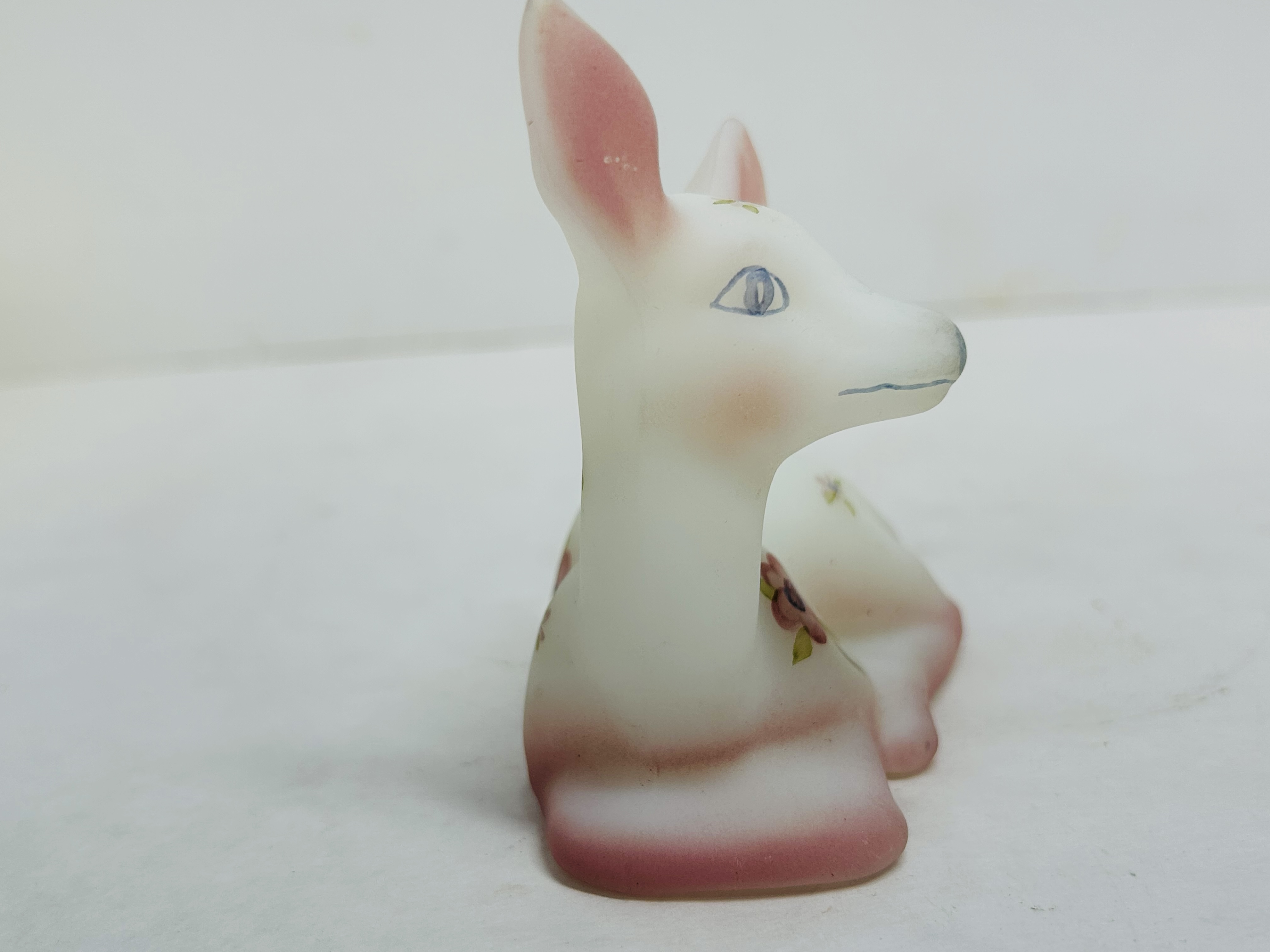 FENTON BURMESE GLASS DEER FIGURINE